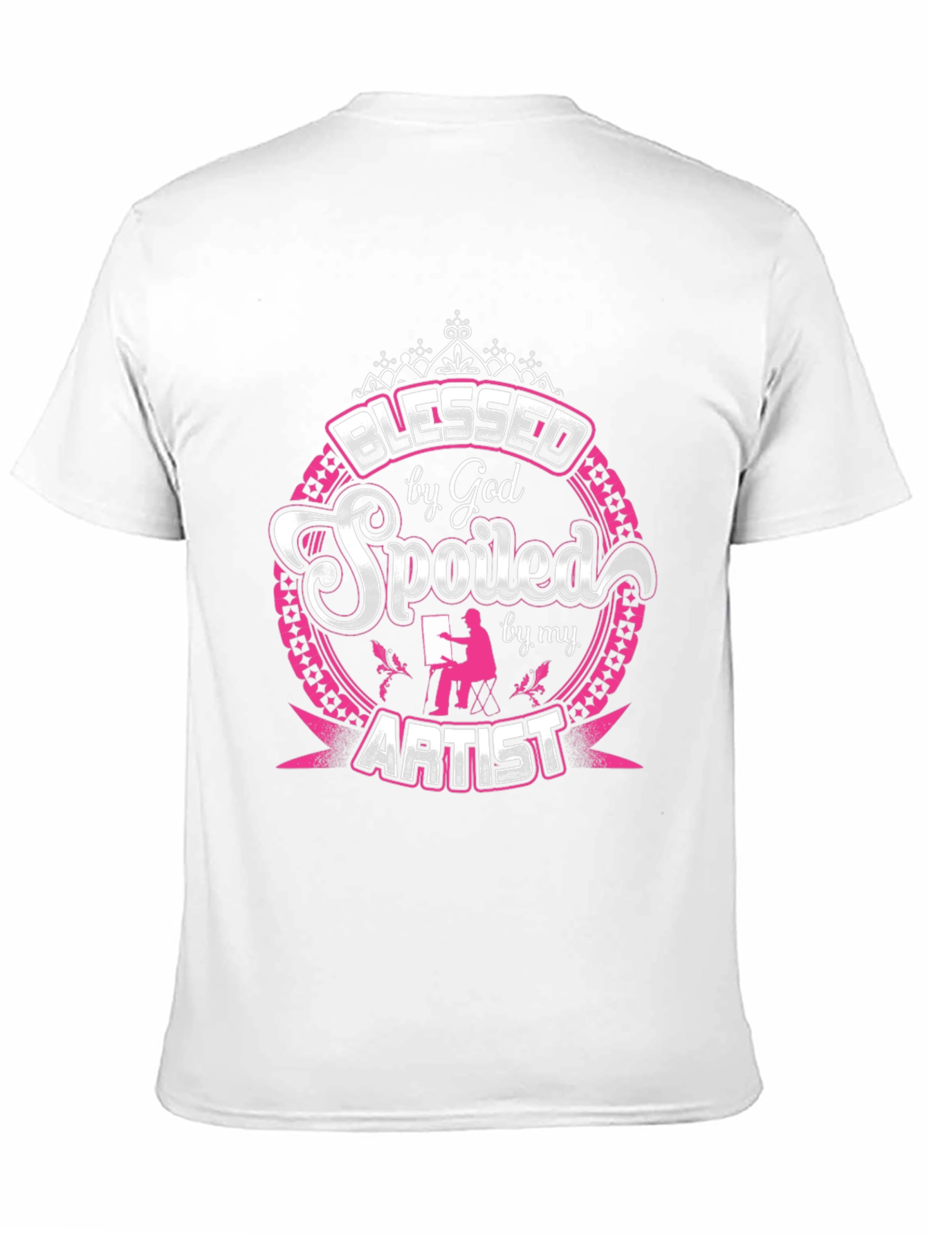 Black Blessed by God Artist T-Shirt - Unique Gift view 11