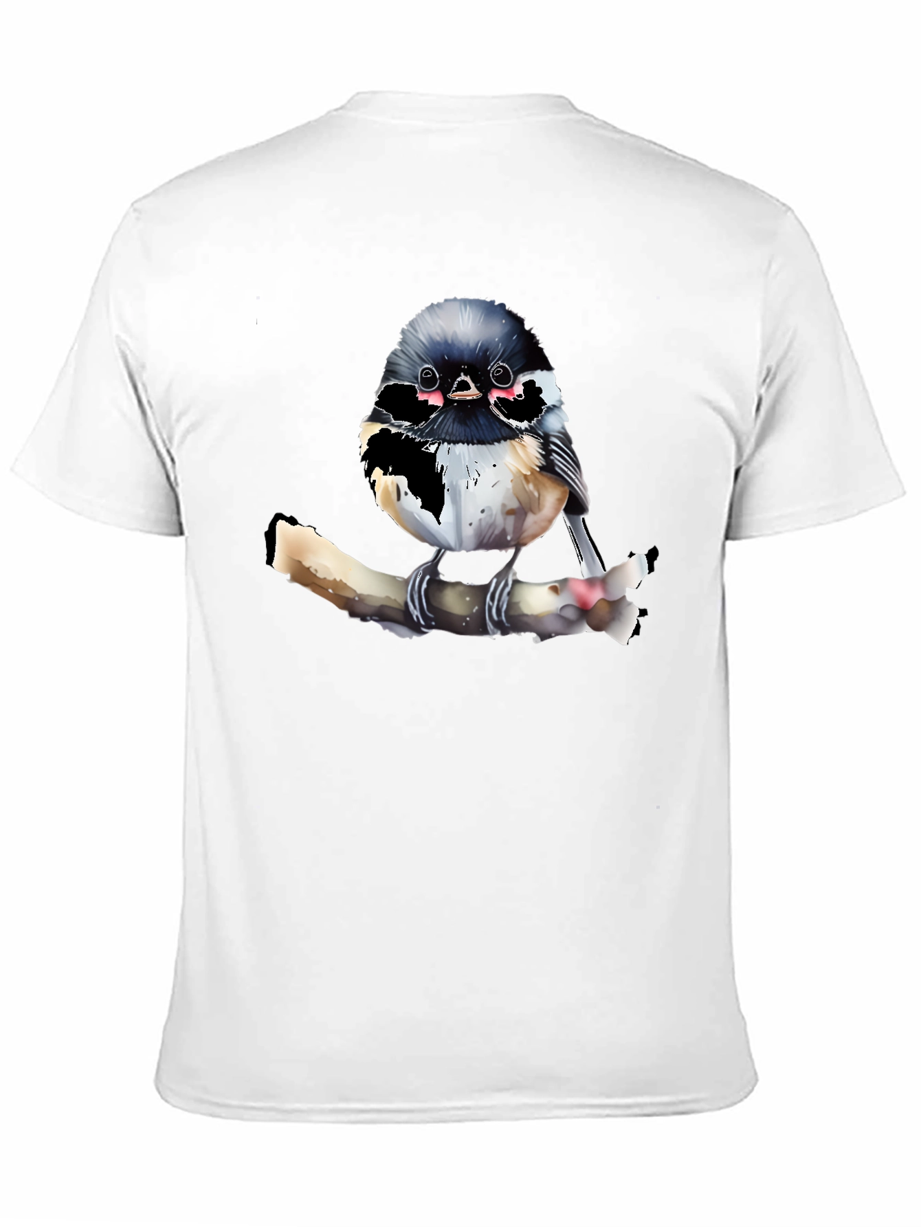 Black Chickadee Bird Graphic T-Shirt view 11