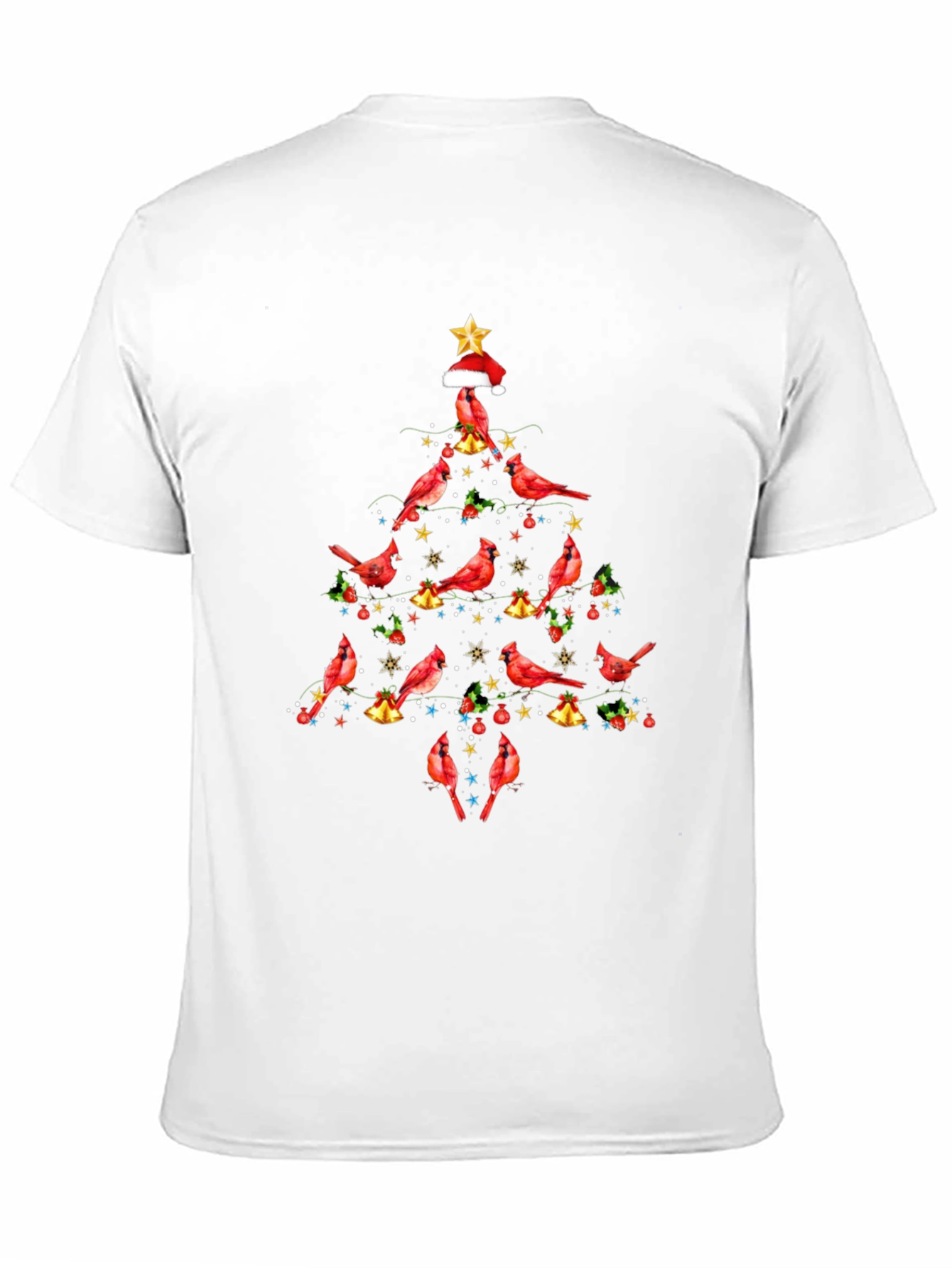 Black Cardinal Christmas Tree Graphic Tee view 11