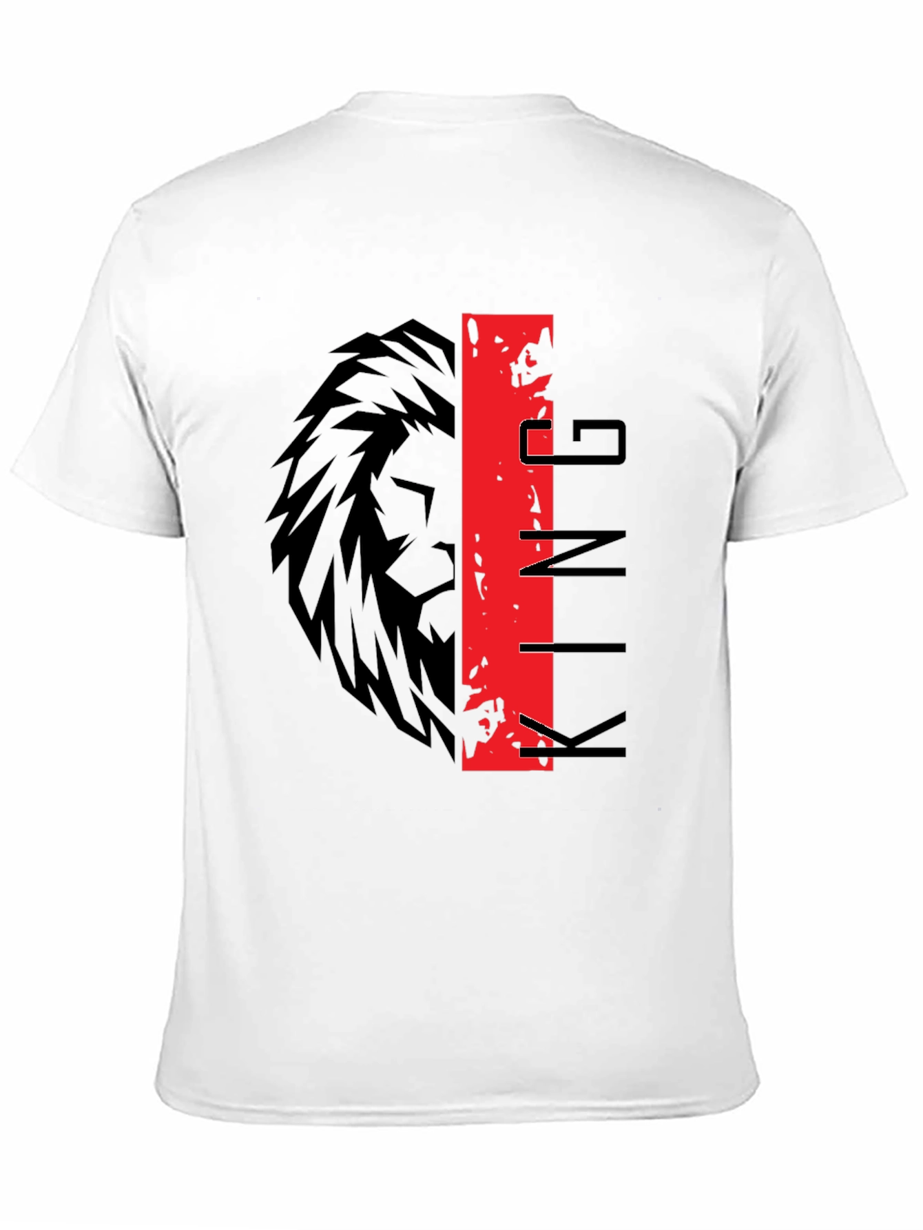 Black King Lion Graphic Print Black T-Shirt view 11