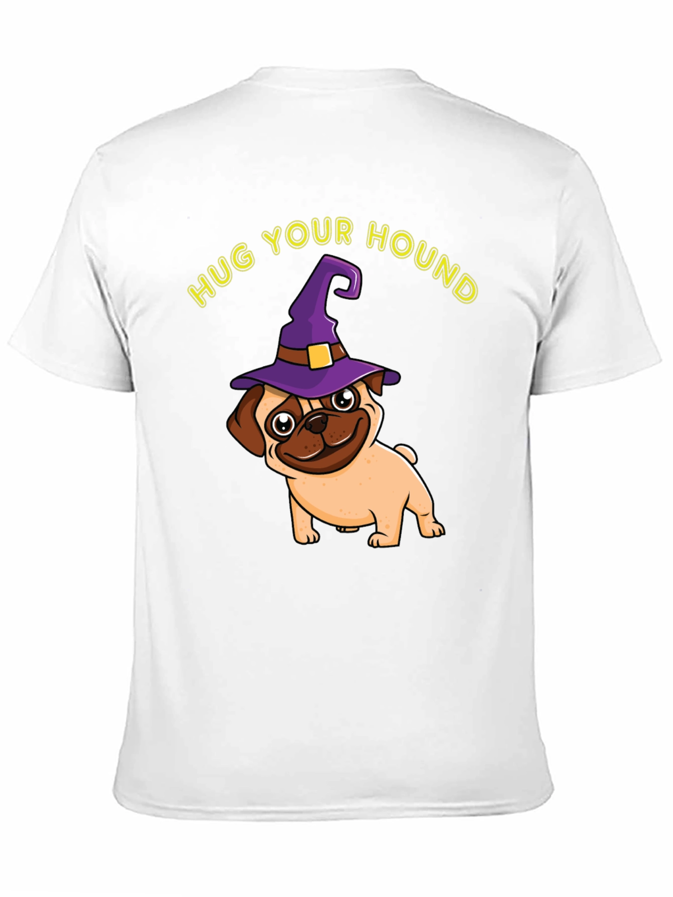 Black Hug Your Hound Pug Halloween T-Shirt view 11