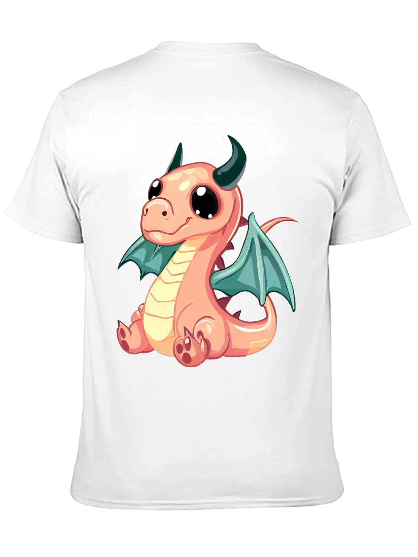 Black Cute Cartoon Dragon Graphic Tee - Black view 11