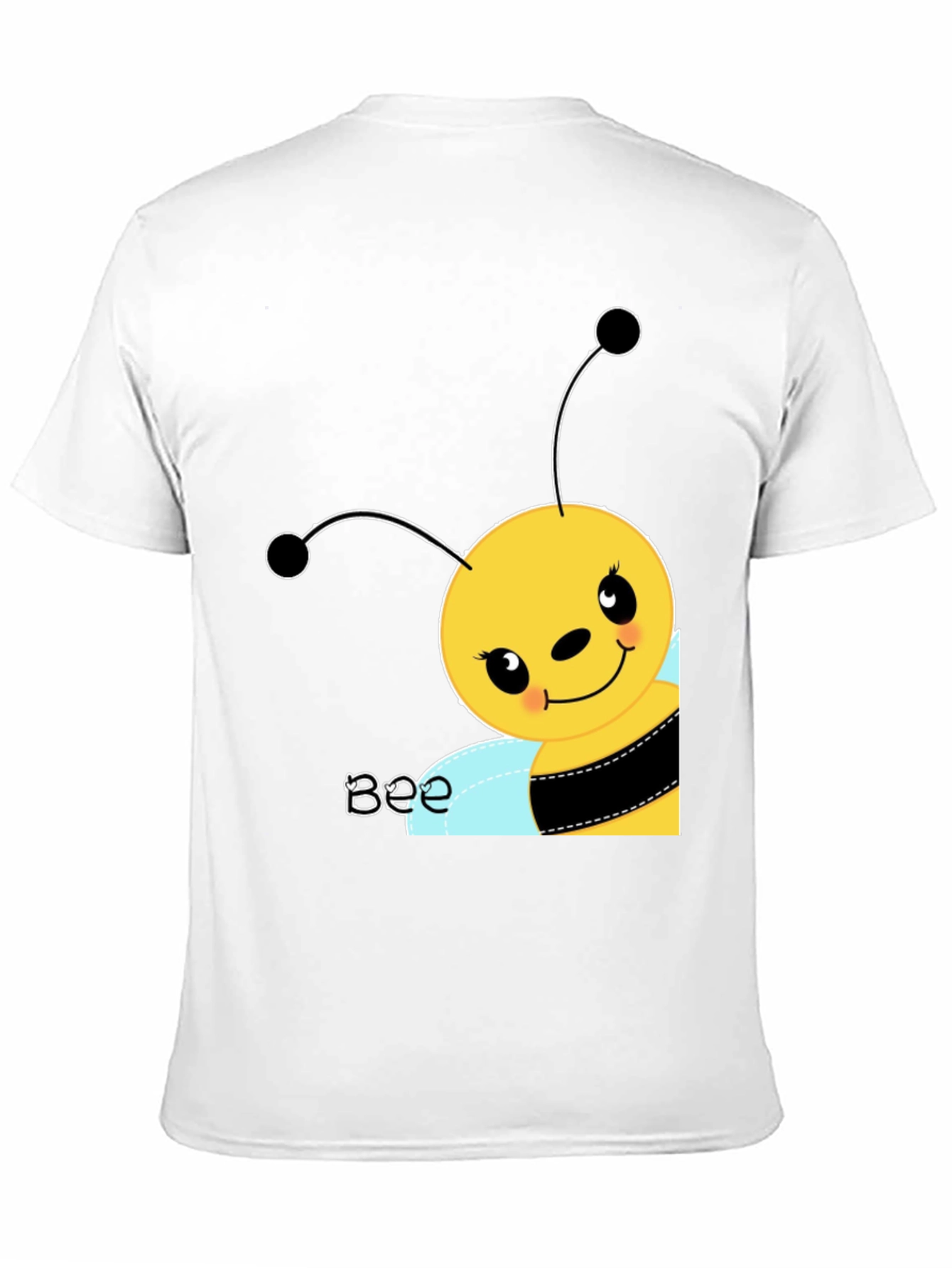 Black Cute Cartoon Bee Graphic Tee view 11