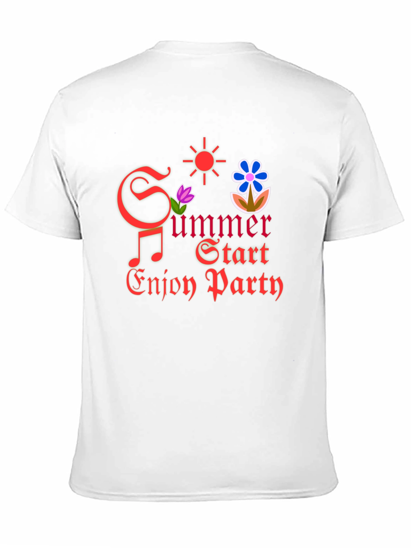 Black Summer Party Graphic Tee - Black Cotton T-Shirt view 11