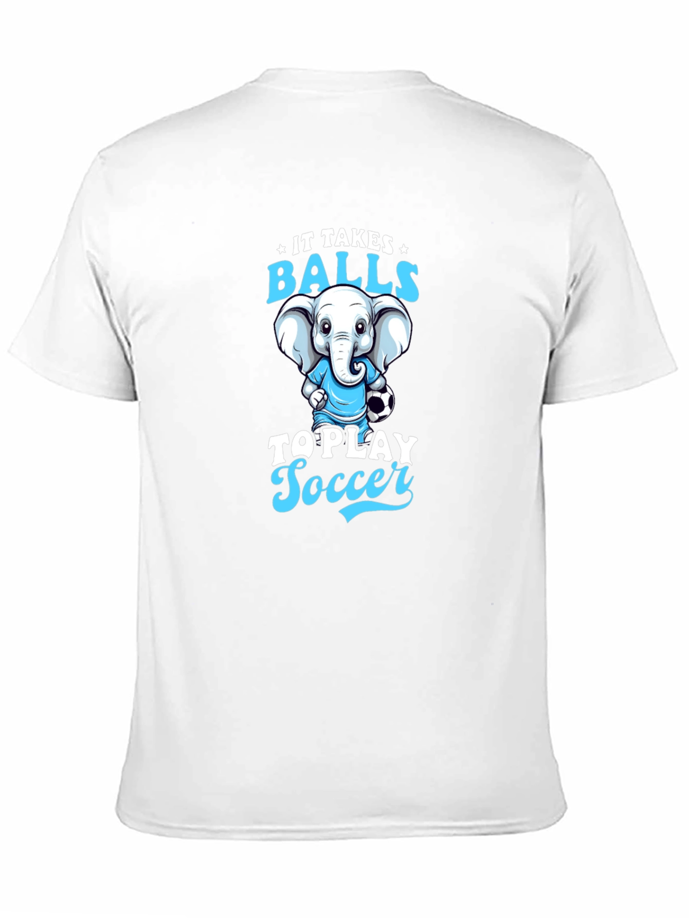 Black Funny Elephant Soccer T-Shirt view 11