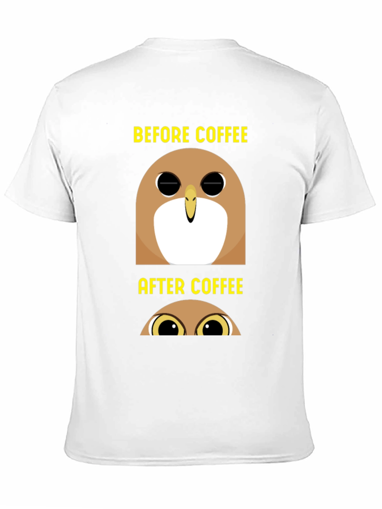 Black Before & After Coffee Owl T-Shirt - Black view 11