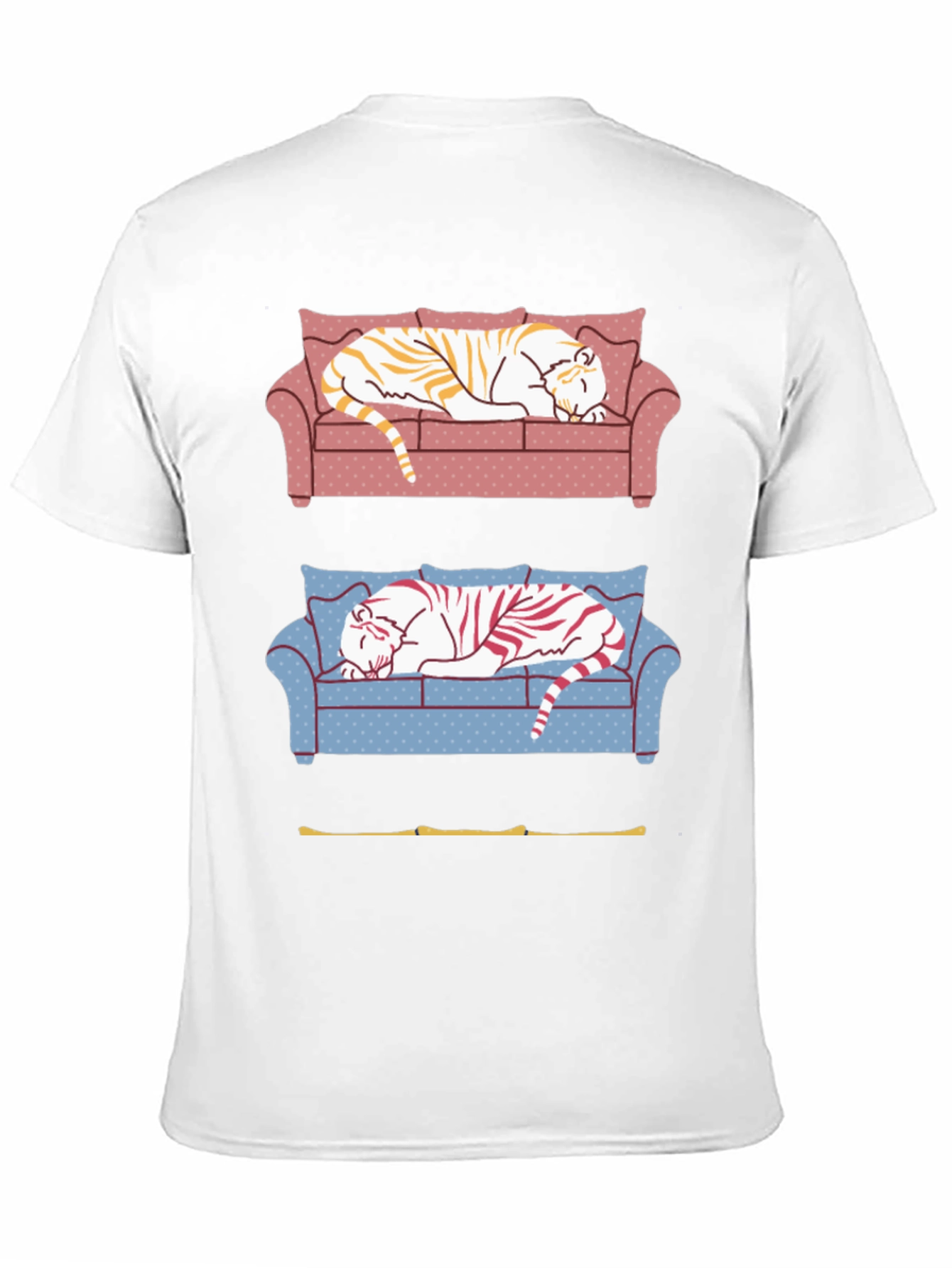 Black Tiger on Couch Graphic T-Shirt view 11
