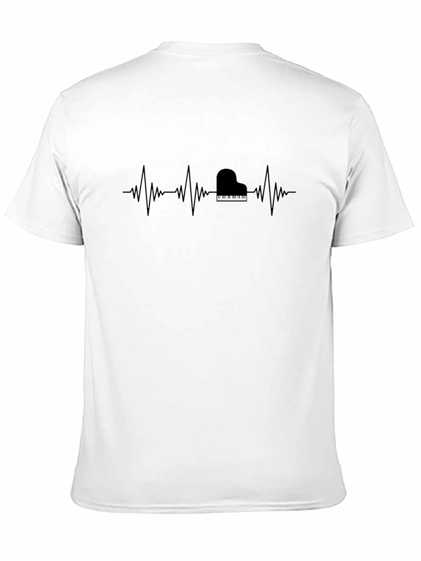 Black Piano Heartbeat Graphic T-Shirt - Music Lover Tee view 11