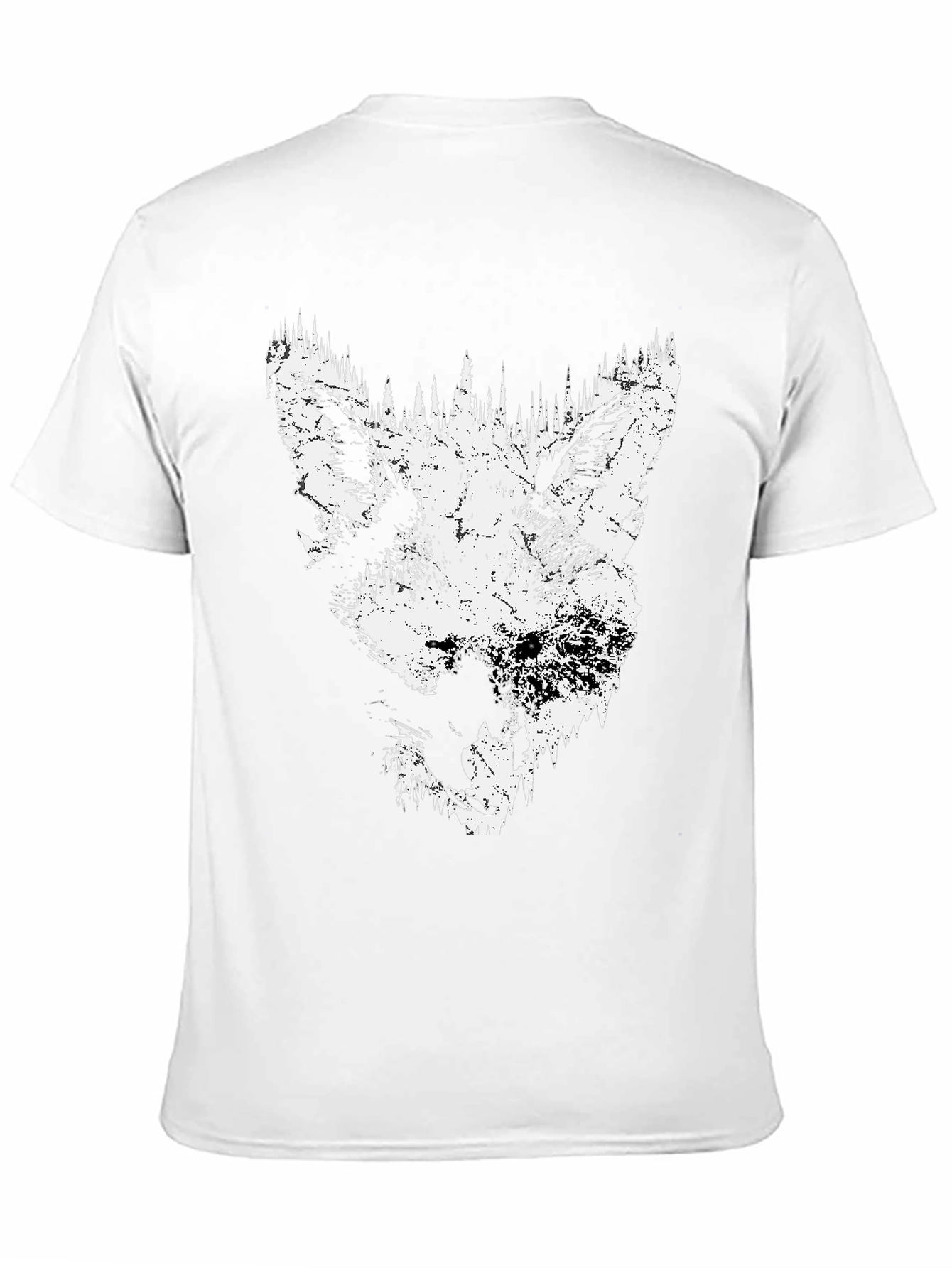 Black Wolf Graphic Print Black T-Shirt view 11
