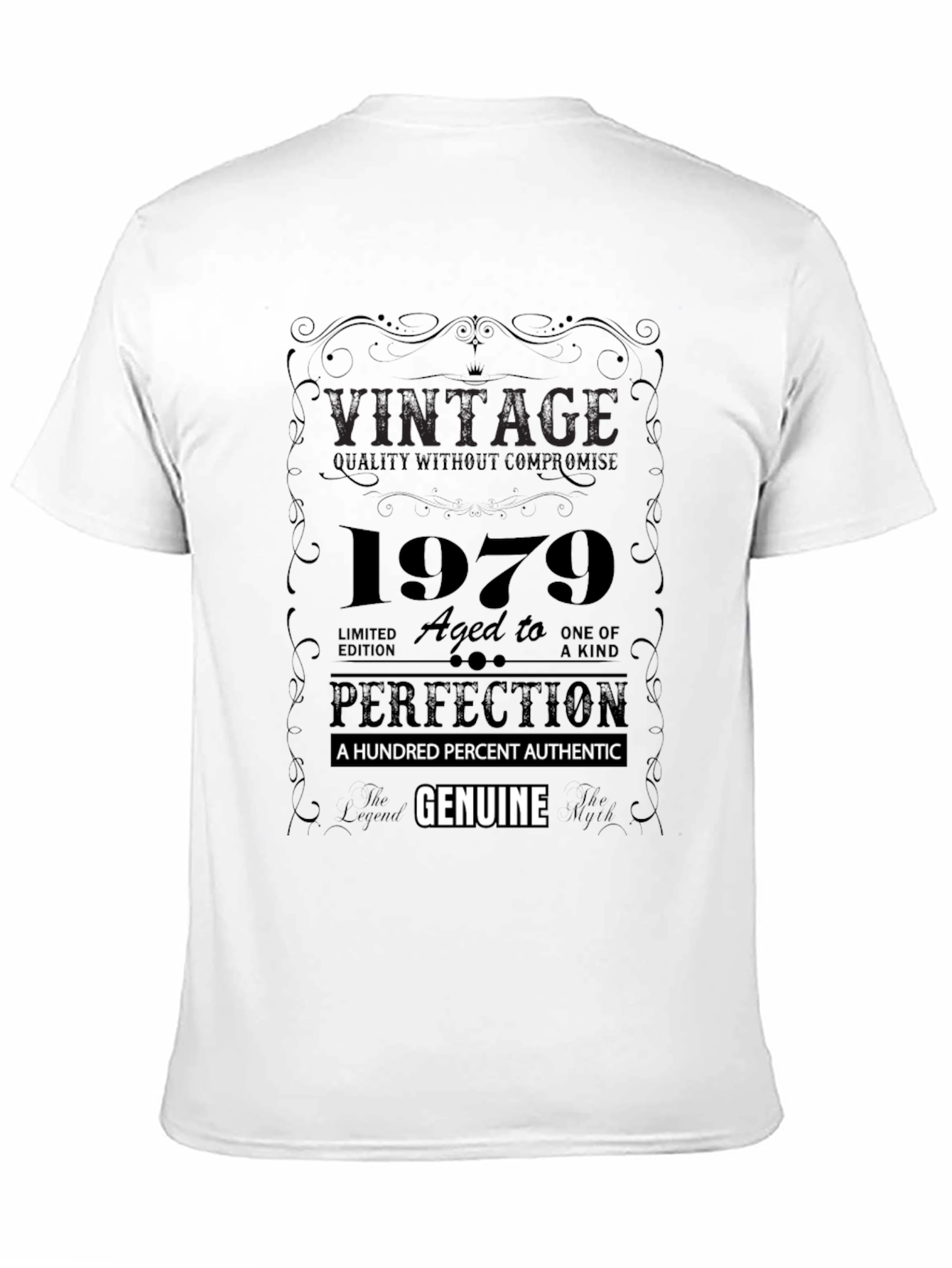 Black Vintage 1979 Aged To Perfection Black T-Shirt view 11