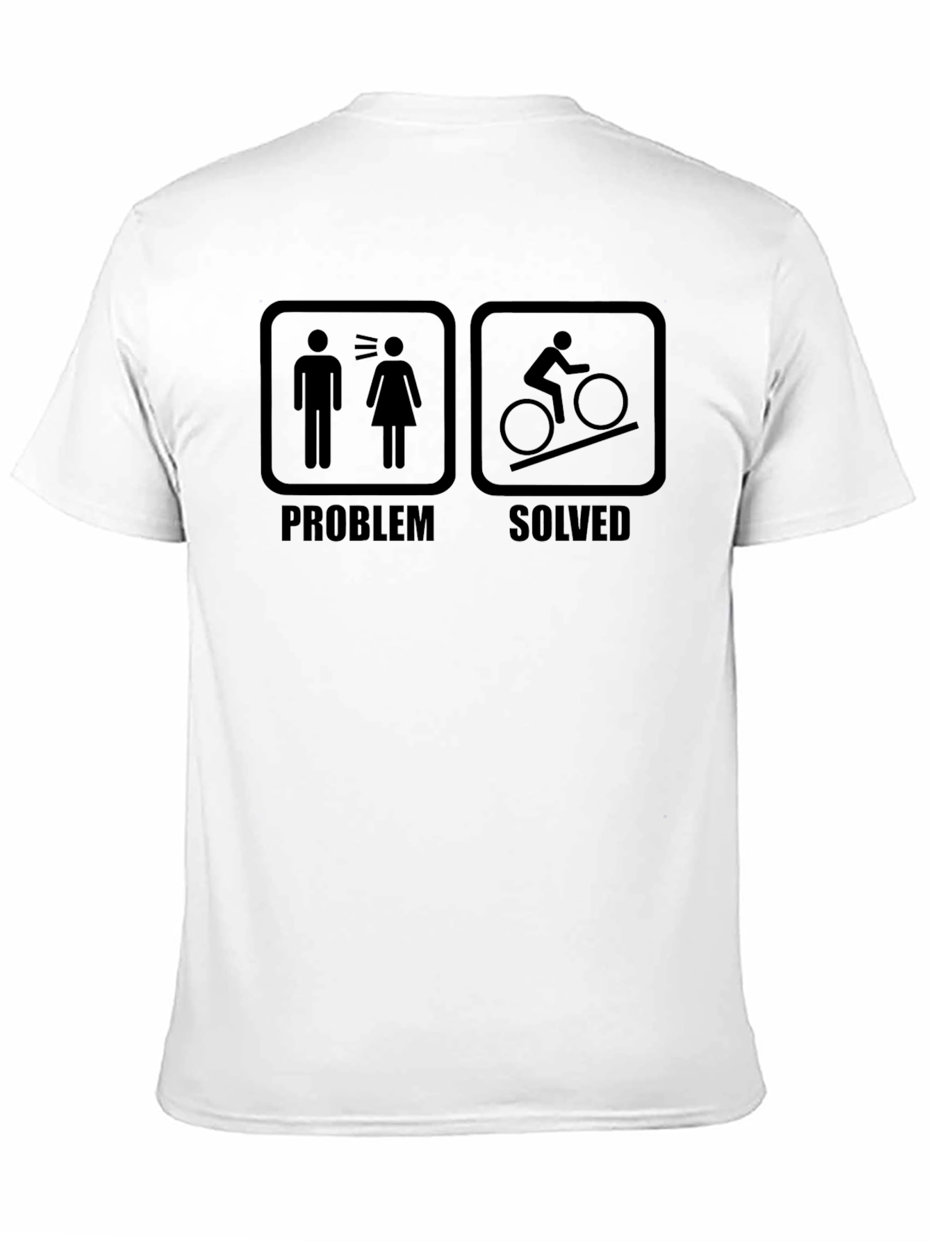 Black Problem Solved Cycling T-Shirt - Humorous Biker Tee view 11