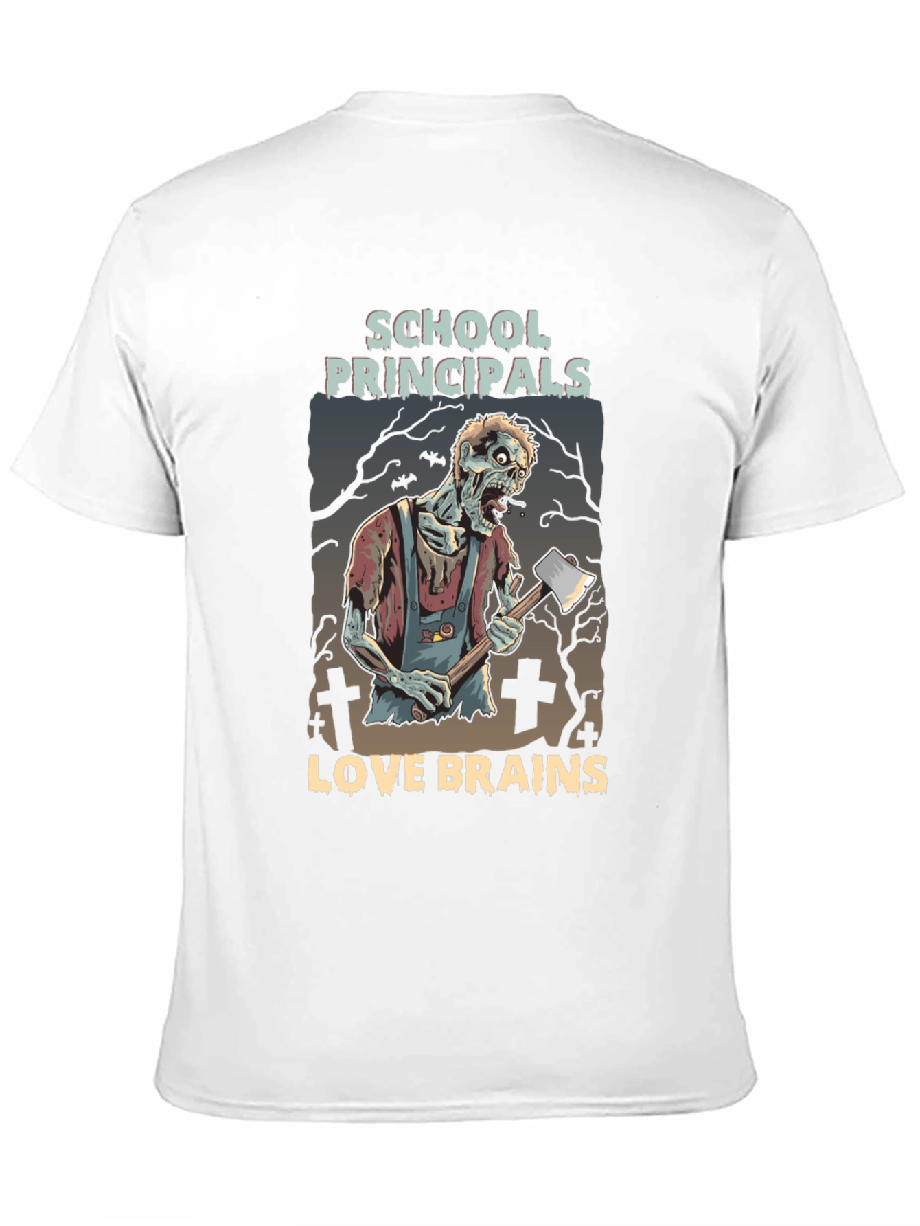 Black School Principals Love Brains Zombie Halloween T-Shirt view 11