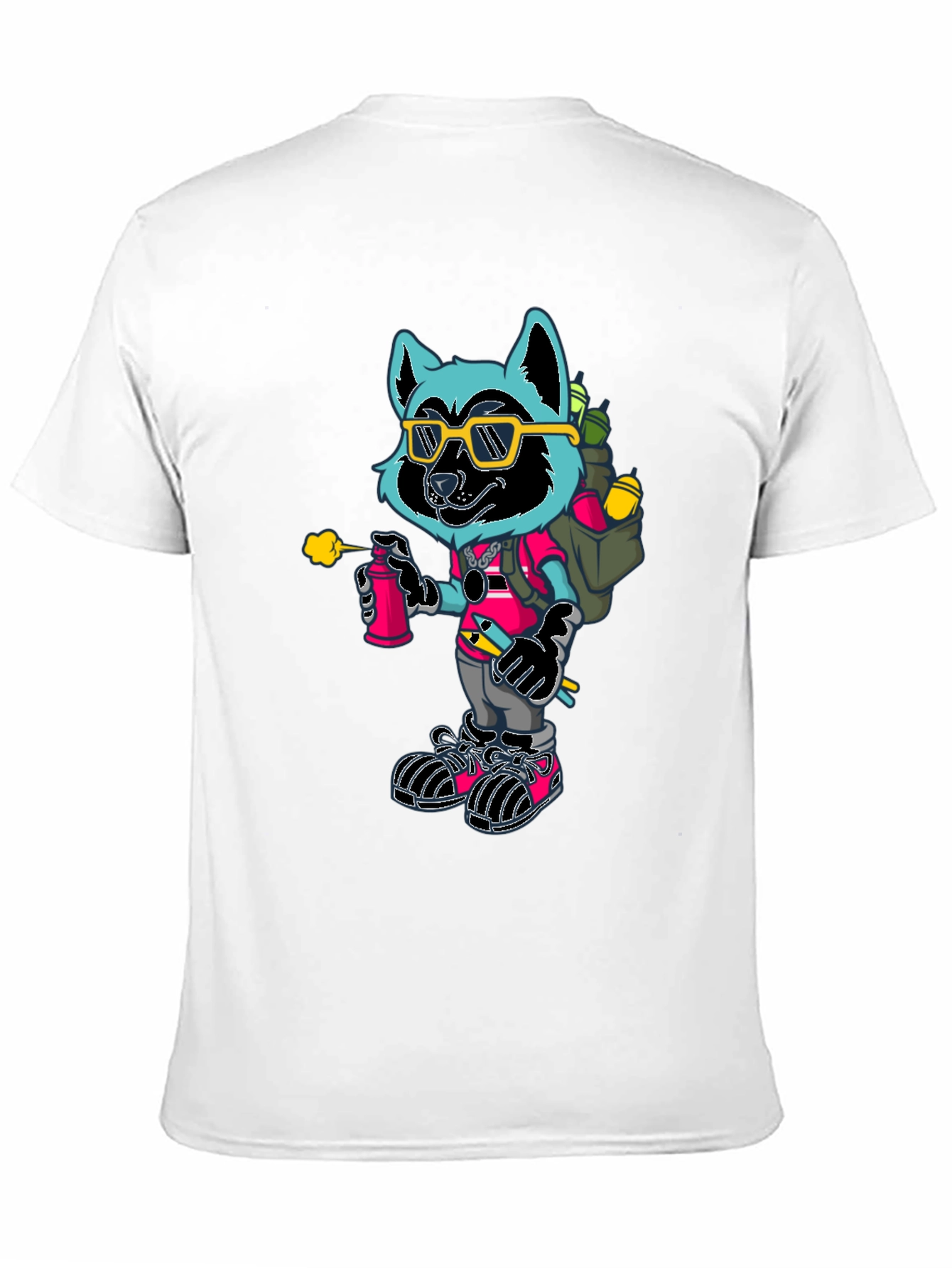 Black Cool Raccoon Graphic Tee view 11