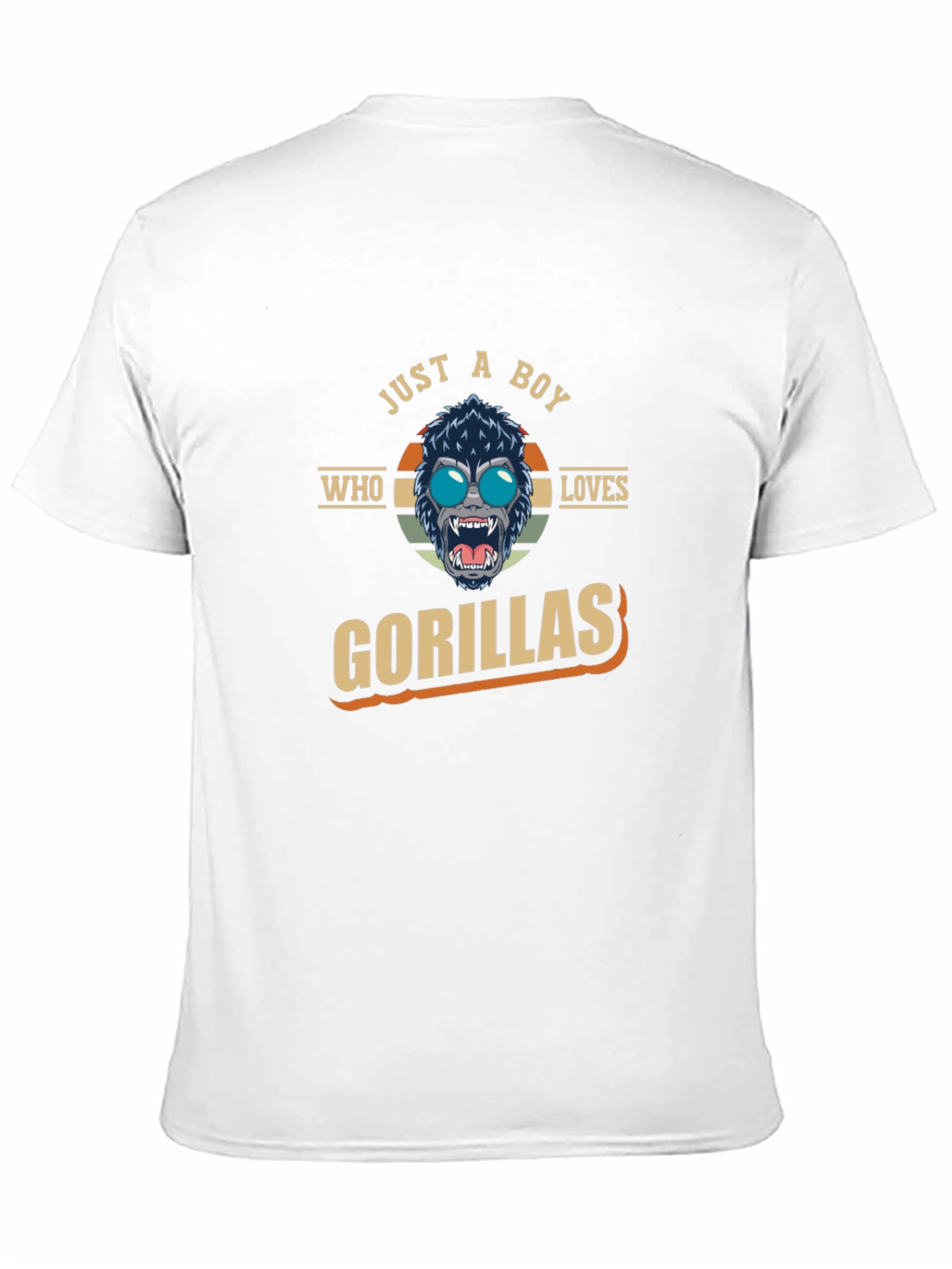 Black Just a Boy Who Loves Gorillas T-Shirt view 11