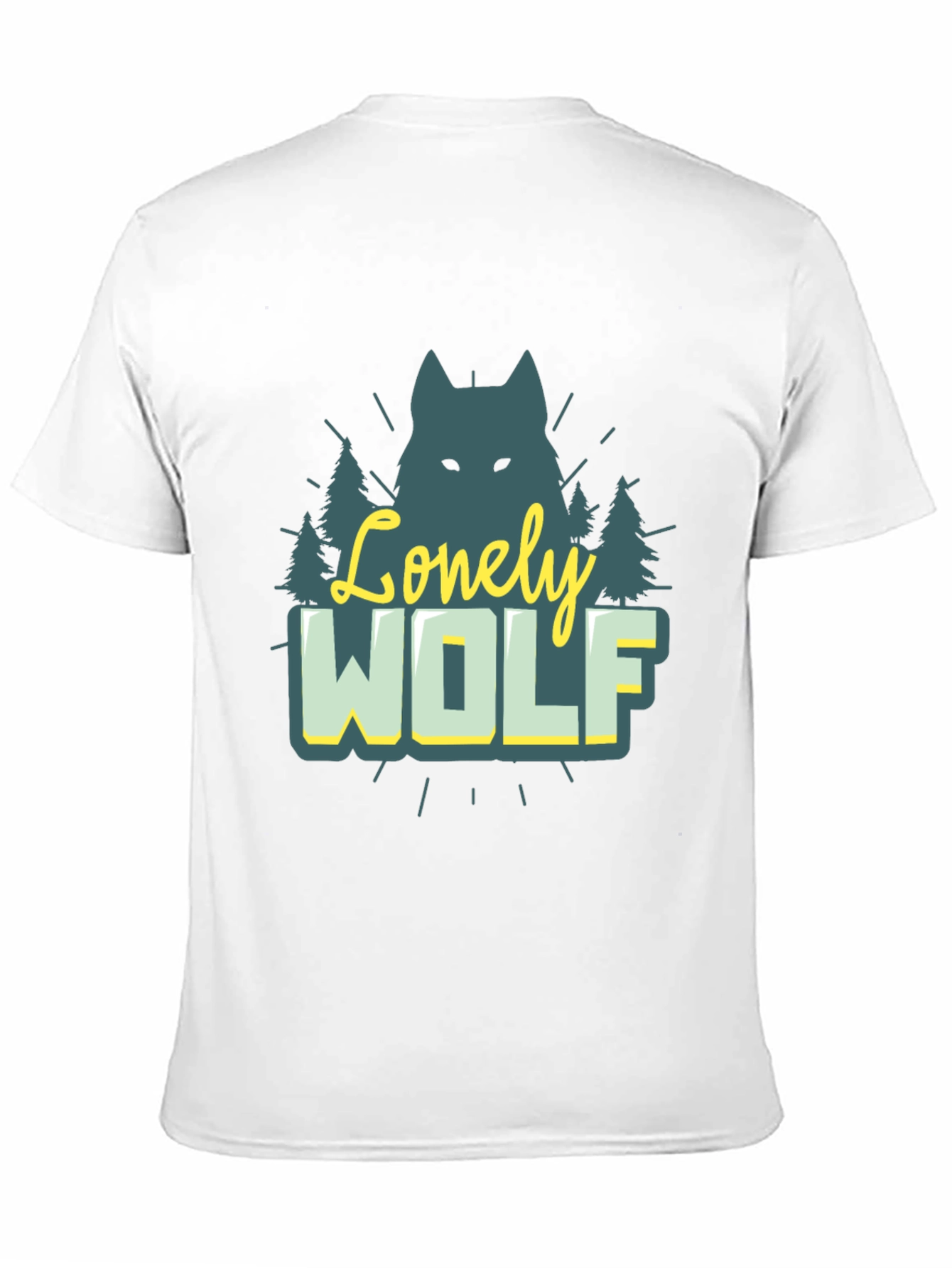 Black Lonely Wolf Graphic Tee - Nature Inspired Black T-Shirt view 11