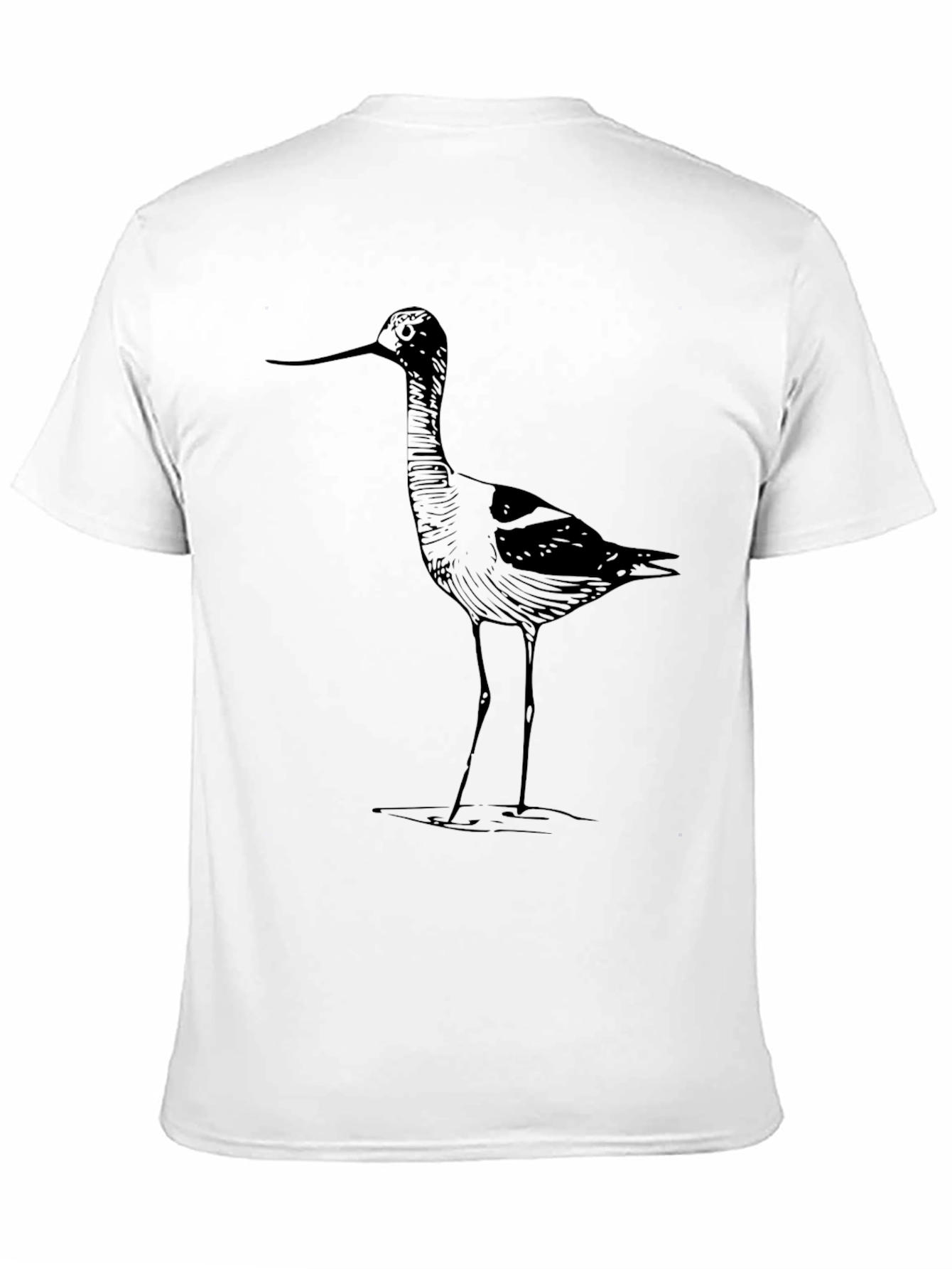 Black Men's Black T-Shirt with Bird Design view 11
