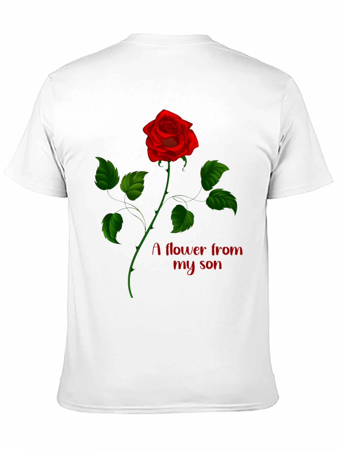 Black Rose Flower From My Son Graphic Tee view 11