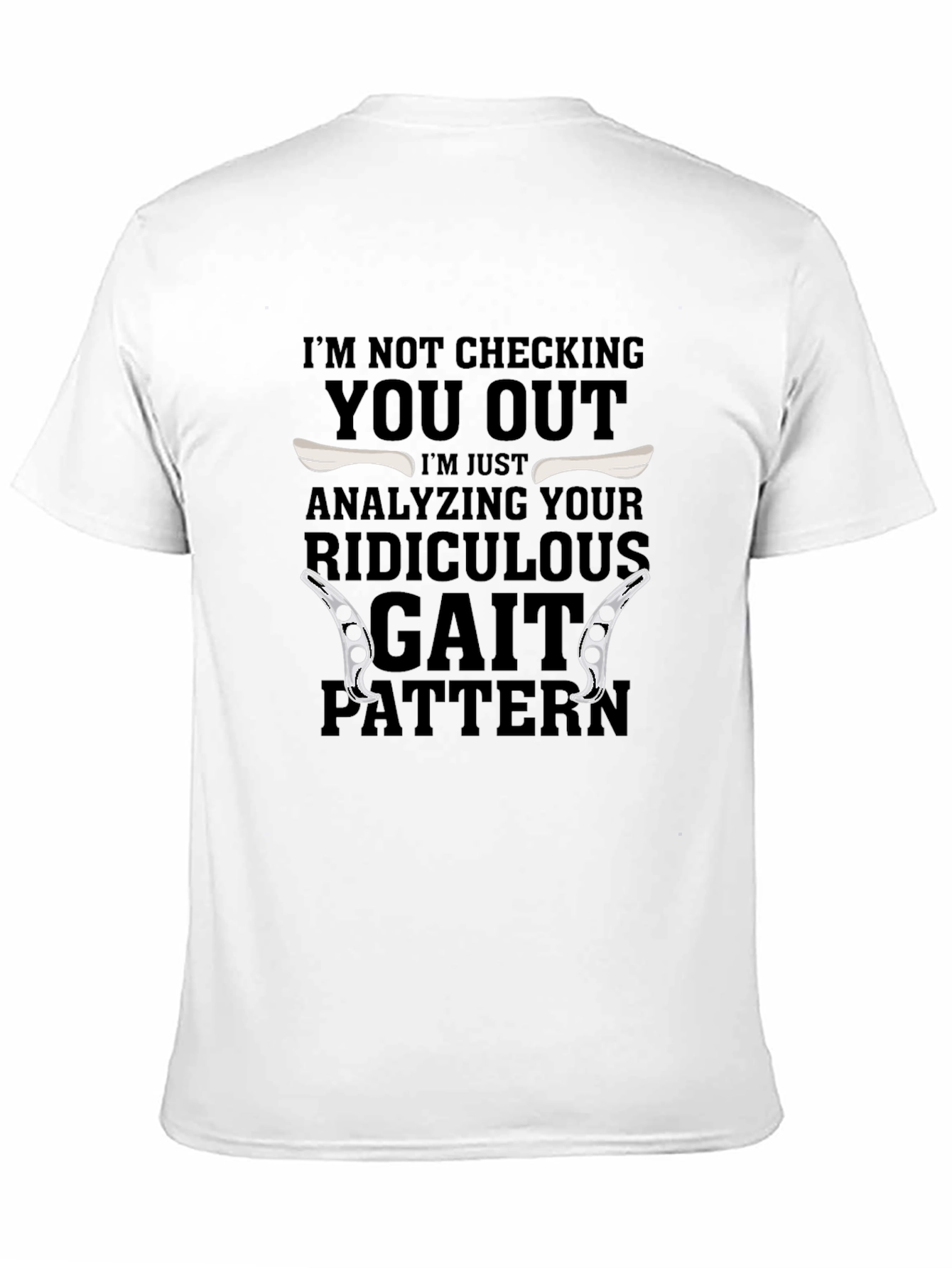 Black Funny Gait Pattern T-Shirt view 11