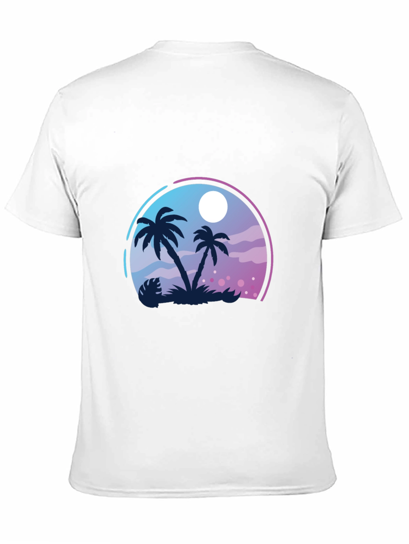Black Tropical Palm Tree Graphic Black T-Shirt view 11
