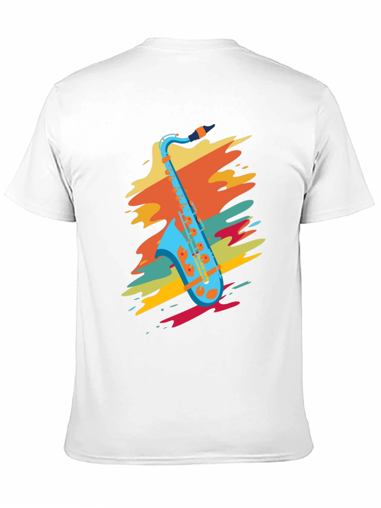 Black Stylish Saxophone Graphic T-Shirt view 11