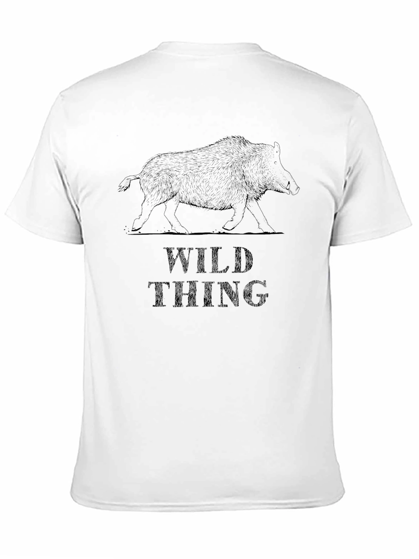 Black Wild Thing Graphic Tee - Black Hog Design T-Shirt view 11