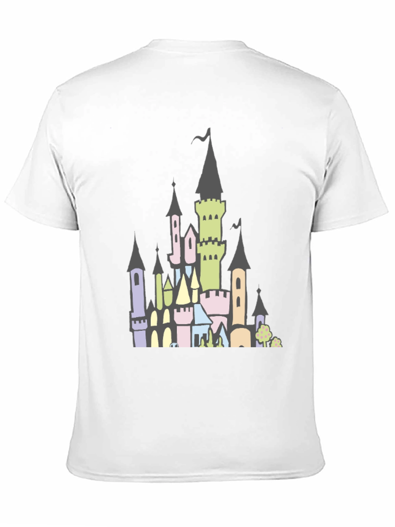 Black Fantasy Castle Graphic Tee - Black Cotton Shirt view 11