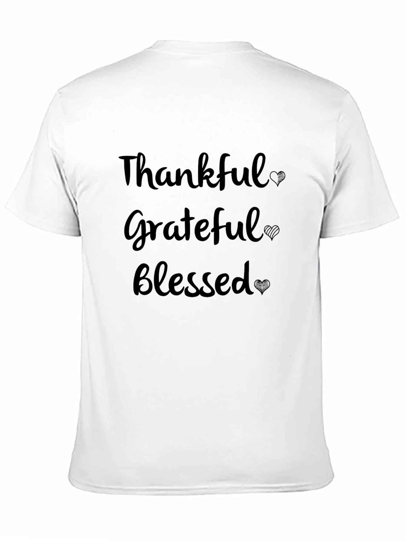 Black Thankful Grateful Blessed Black T-Shirt view 11
