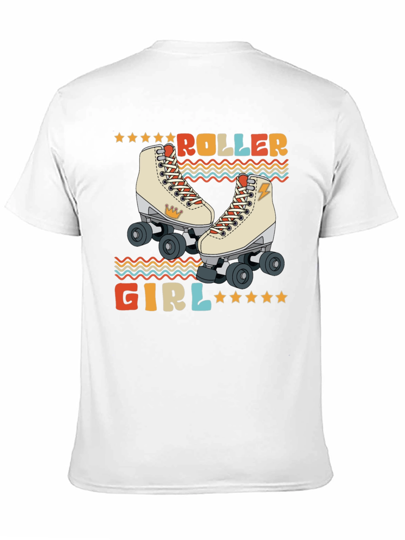 Black Retro Roller Girl T-Shirt - Vintage Style Skate Tee view 11