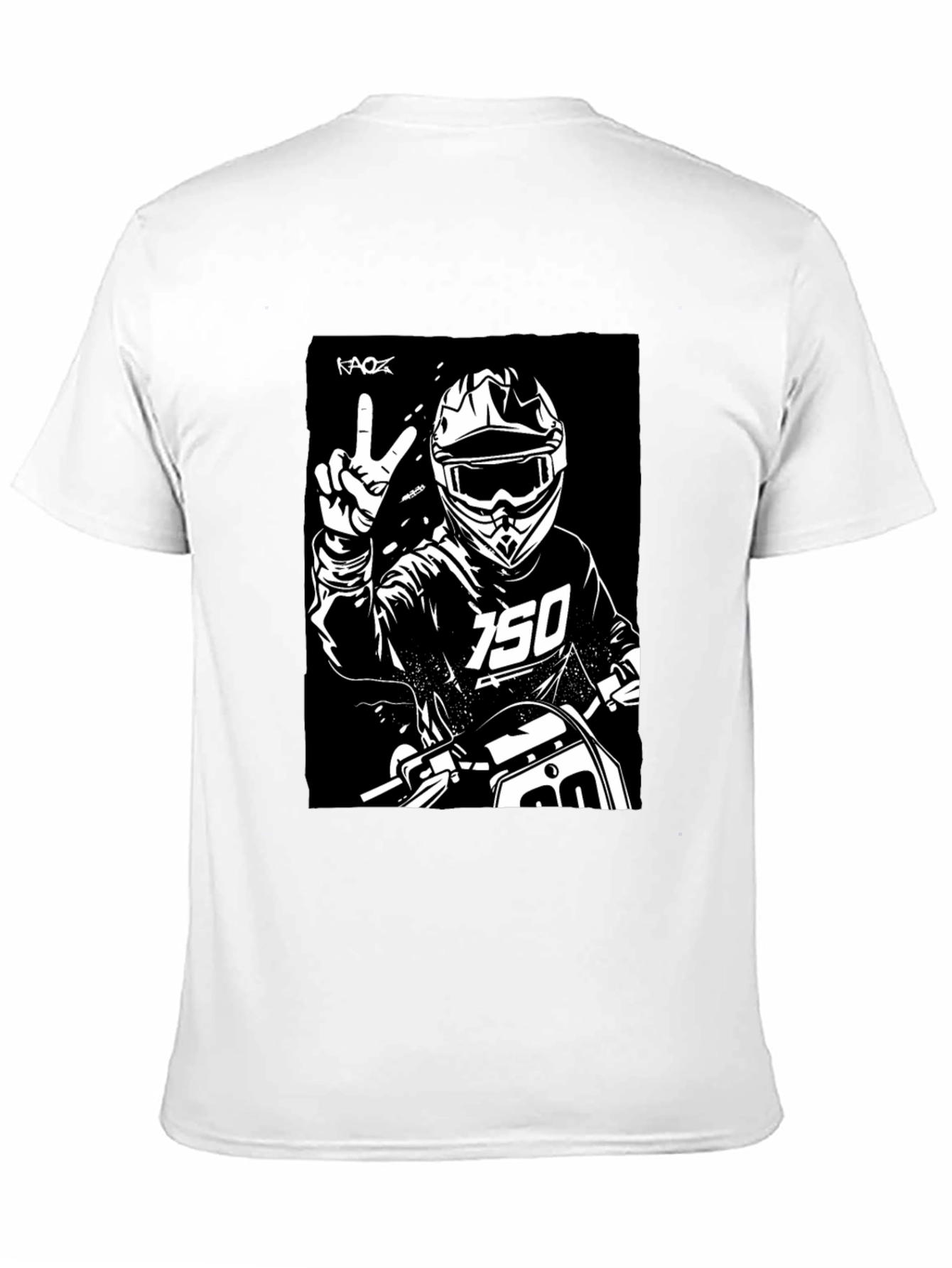 Black Black Motocross Rider Graphic Tee view 11
