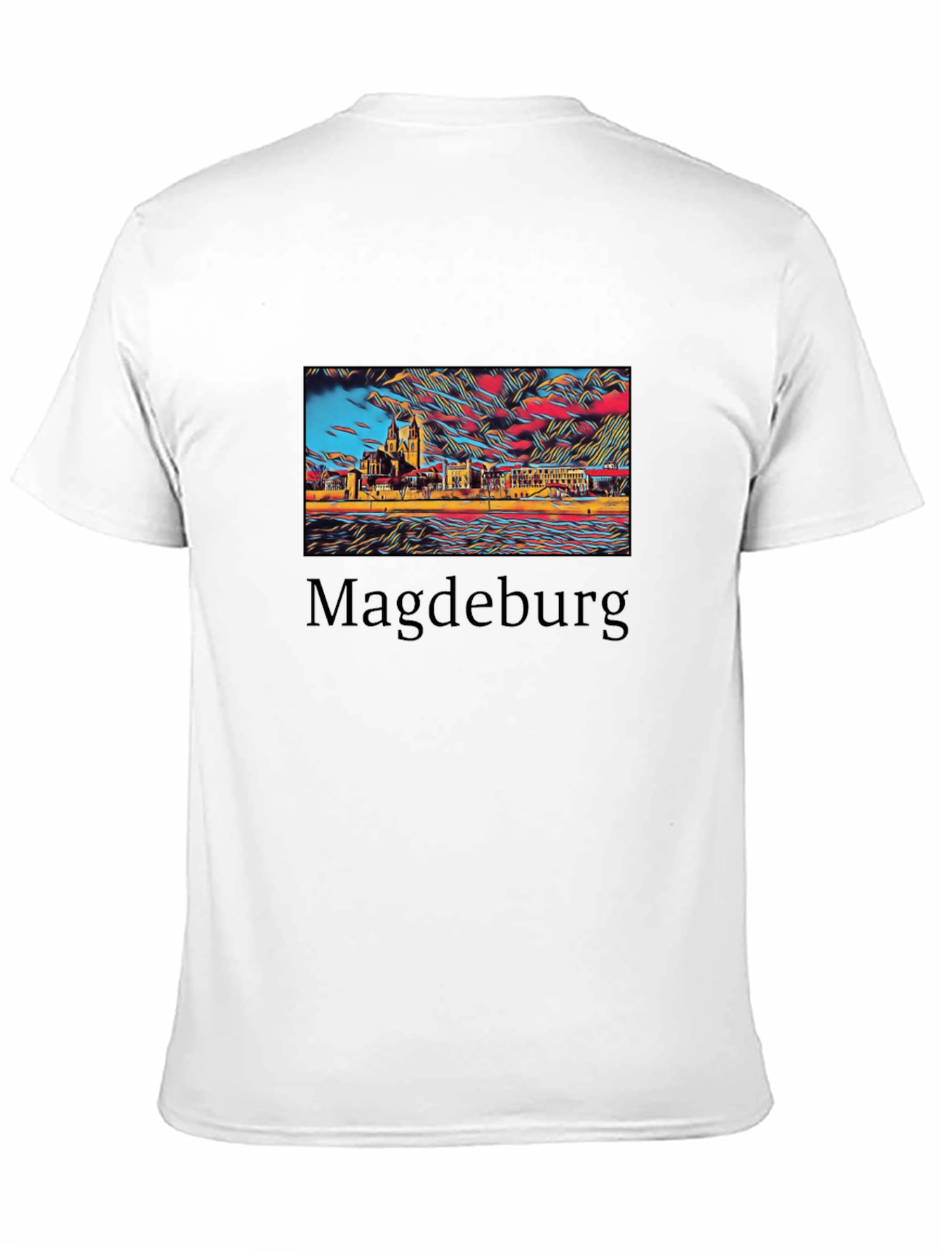 Black Magdeburg Skyline Graphic T-Shirt view 11