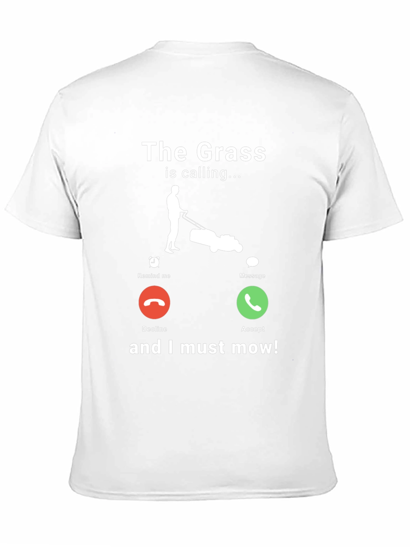 Black The Grass is Calling Funny Lawn Mowing T-Shirt view 11
