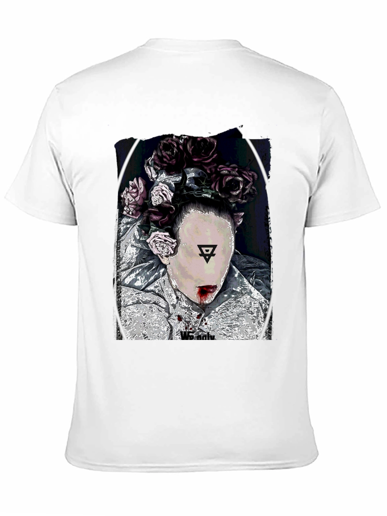 Black Floral Crown Graphic Black T-Shirt view 11