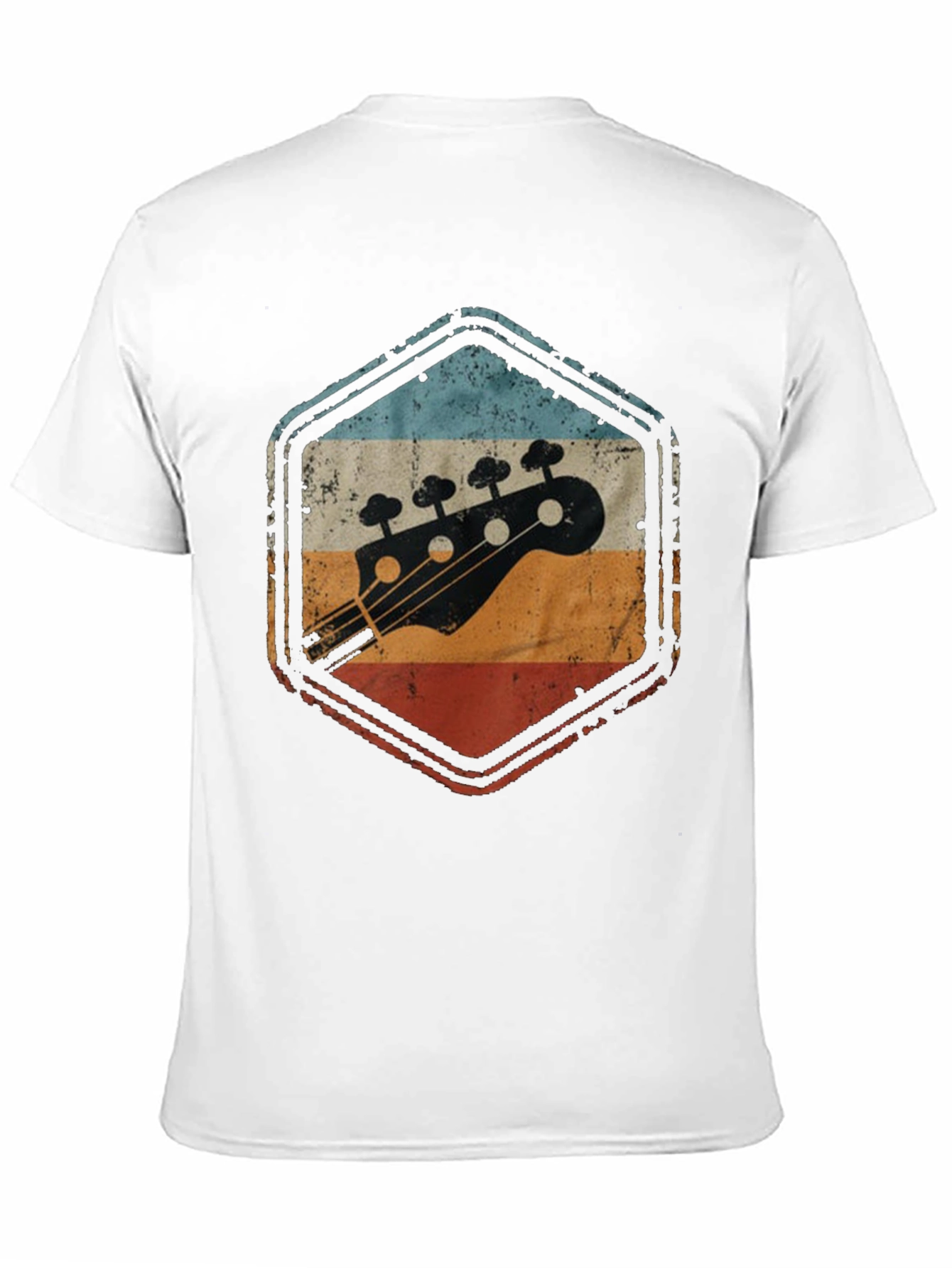 Black Retro Bass Guitar T-Shirt - Vintage Style view 11