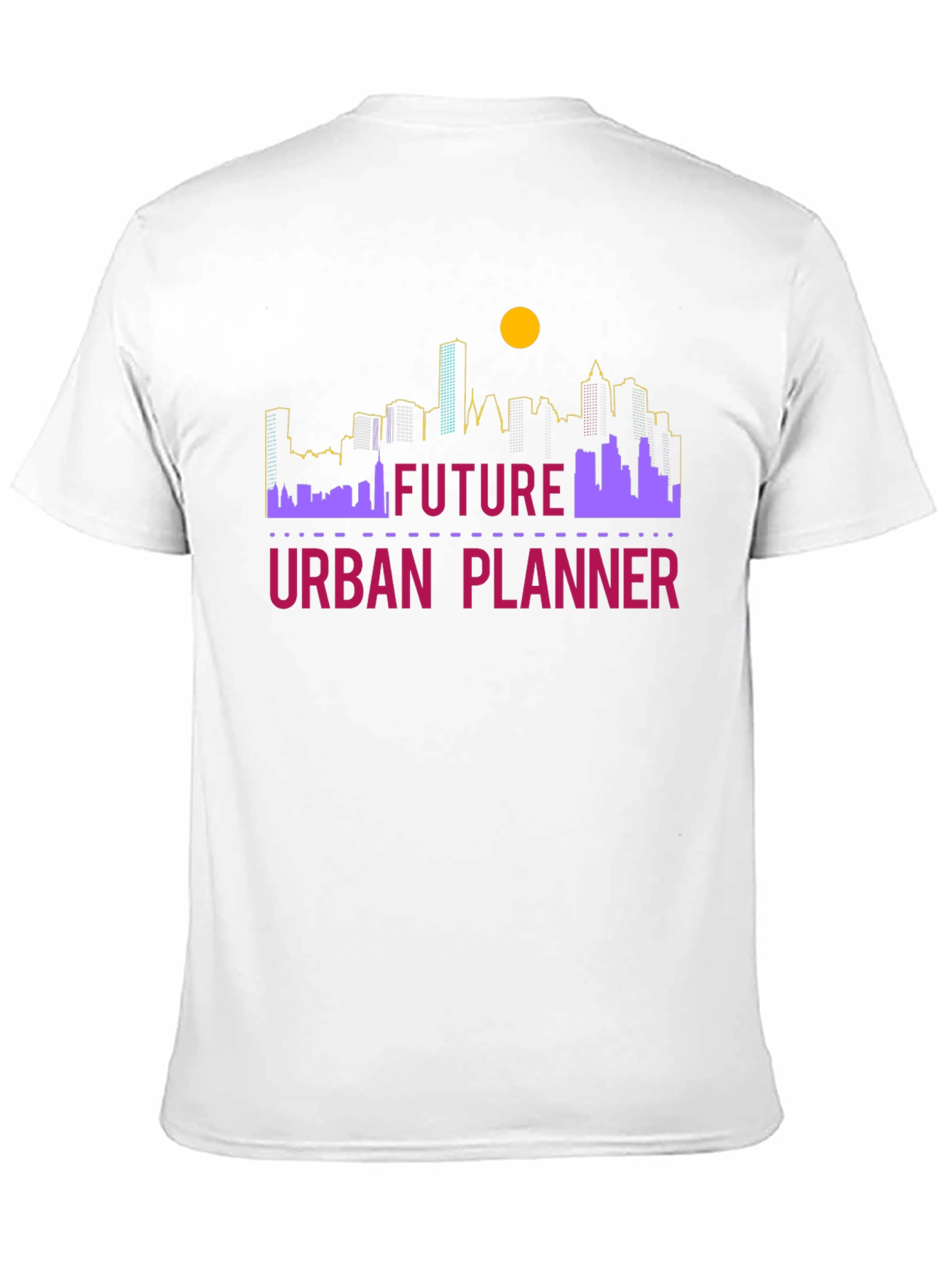 Black Future Urban Planner T-Shirt - Skyline Design view 11