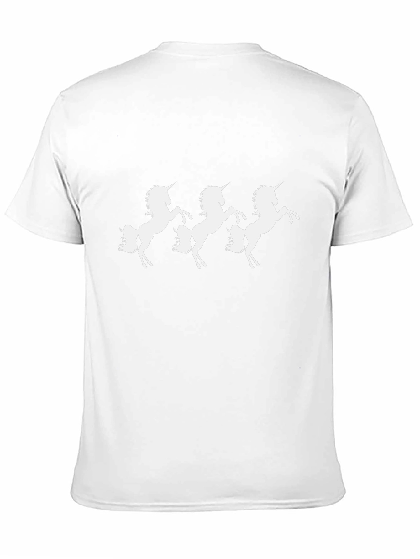 Black Unicorn T-Shirt - Black Cotton Tee with Three White Unicorns view 11