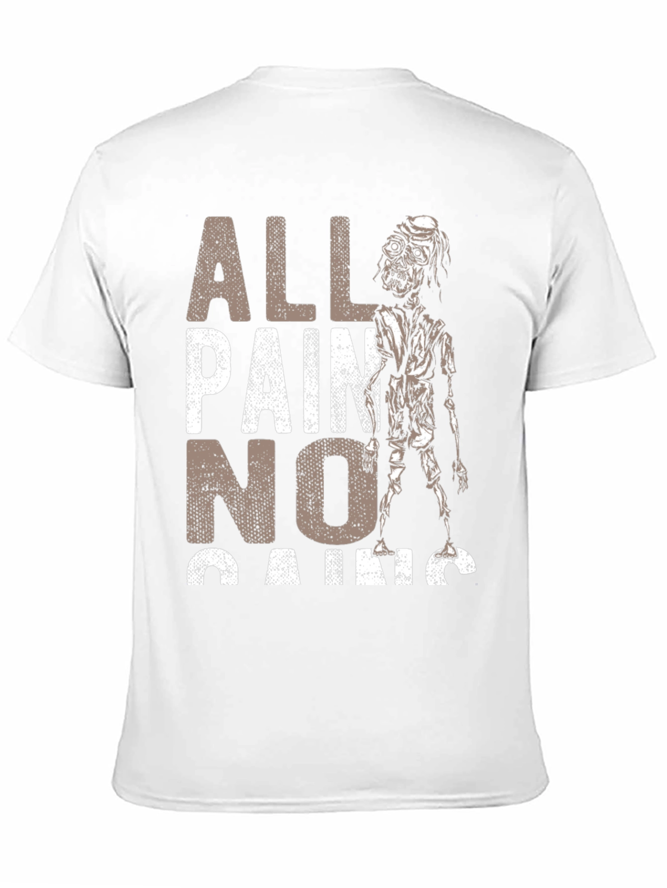 Black All Pain No Gains Zombie Graphic T-Shirt view 11