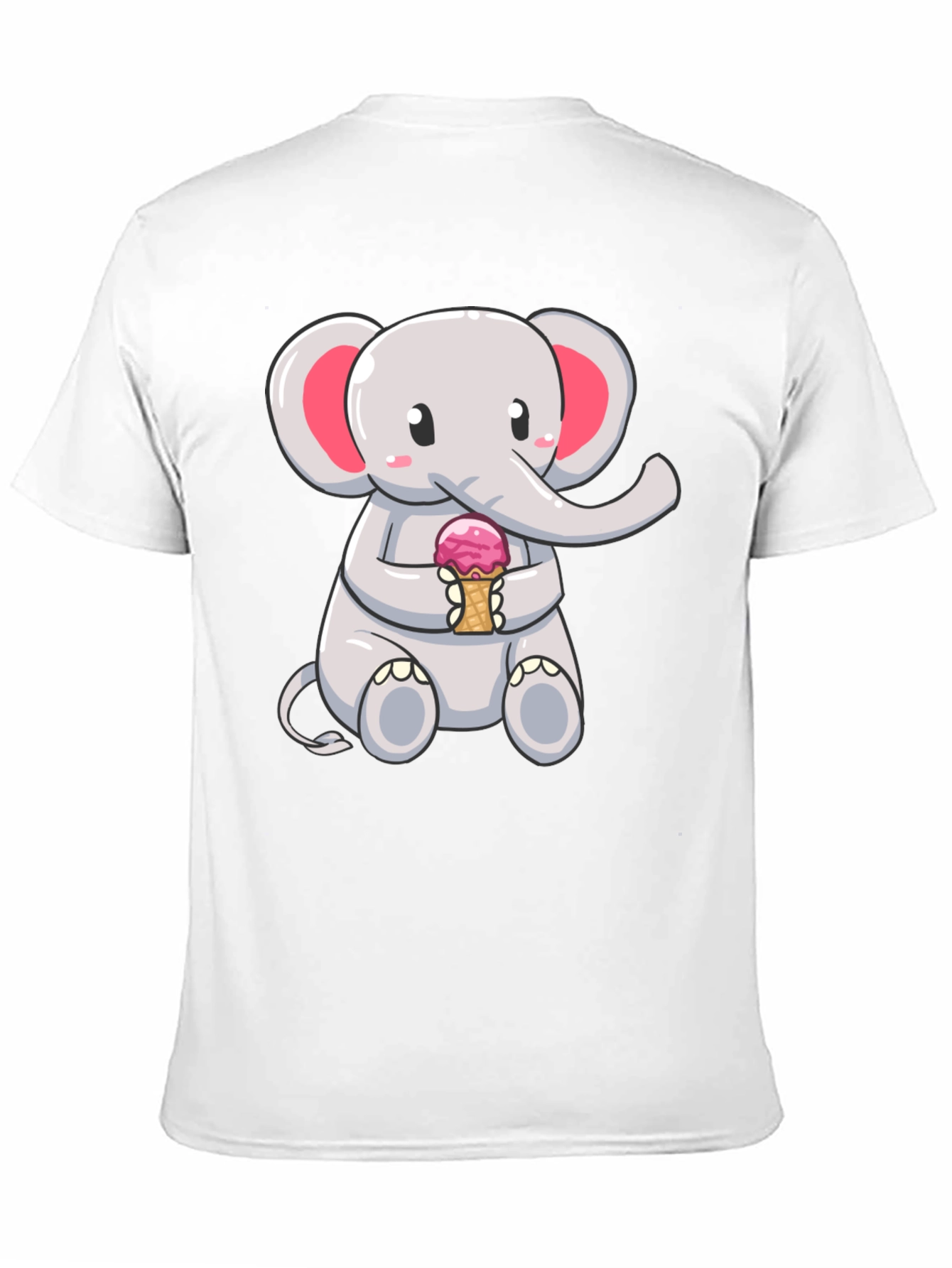 Black Cute Elephant Ice Cream T-Shirt view 11