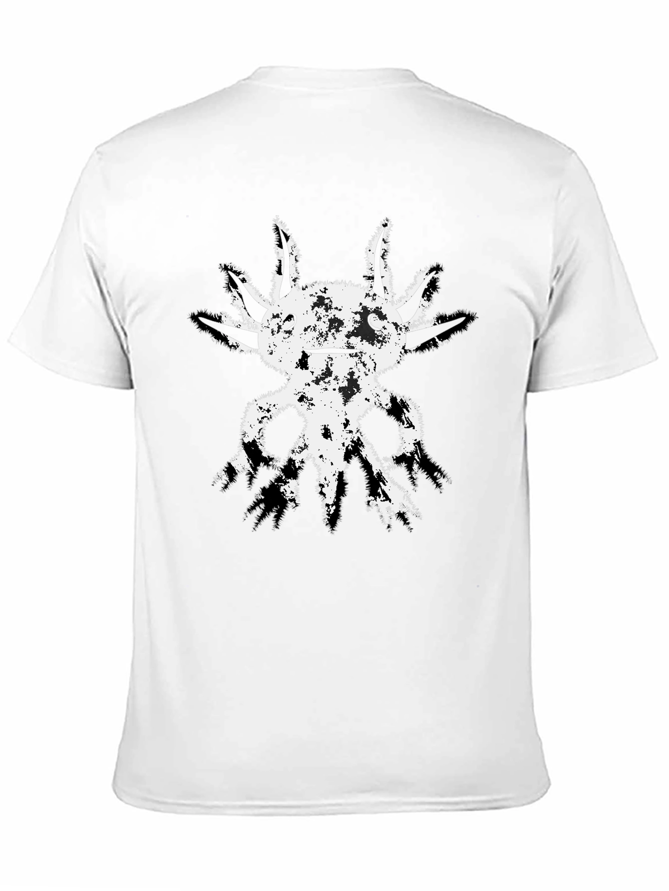 Black Axolotl Graphic Tee - Distressed Print Black T-Shirt view 11