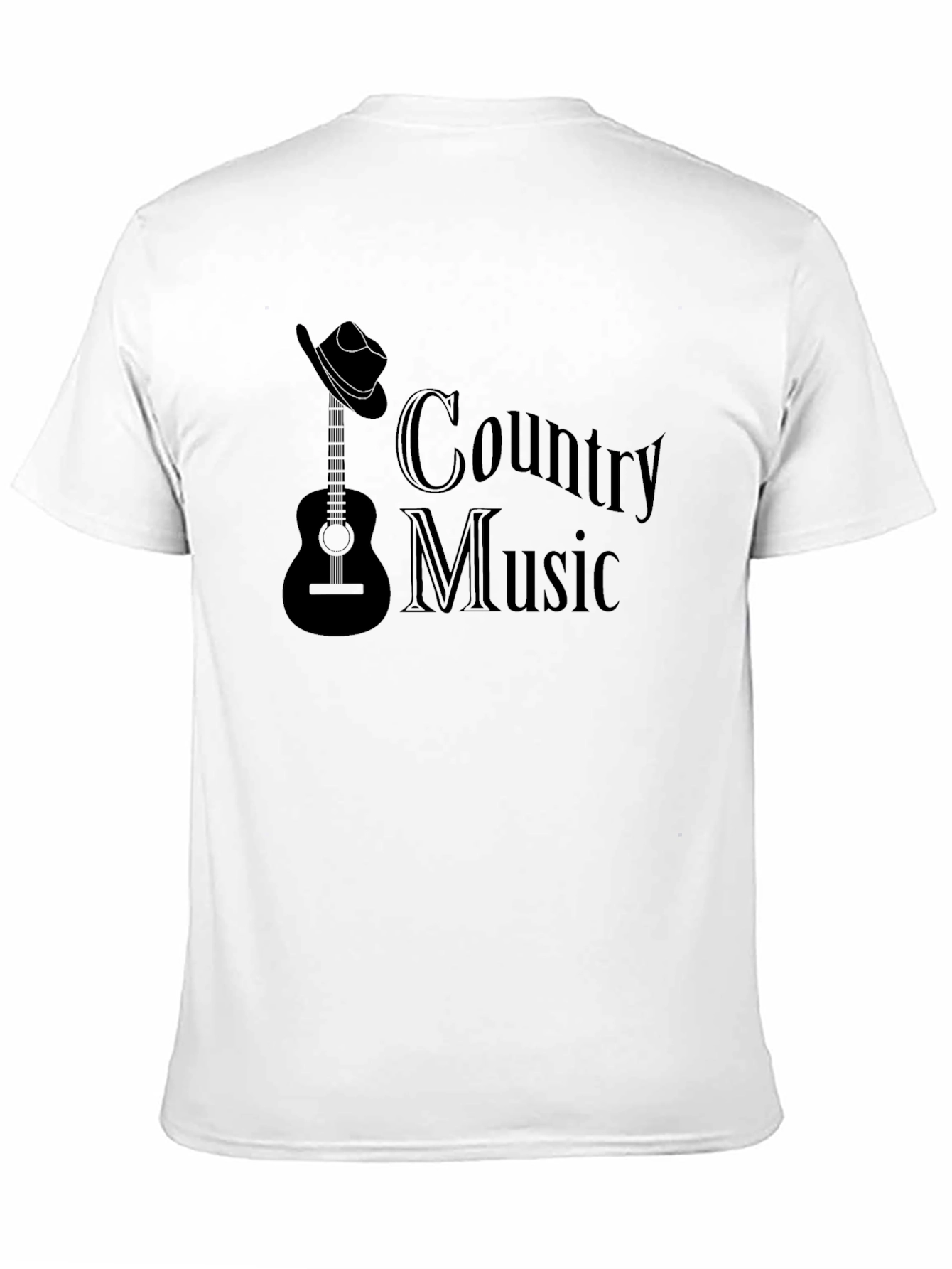 Black Country Music T-Shirt - Guitar and Cowboy Hat Design view 11