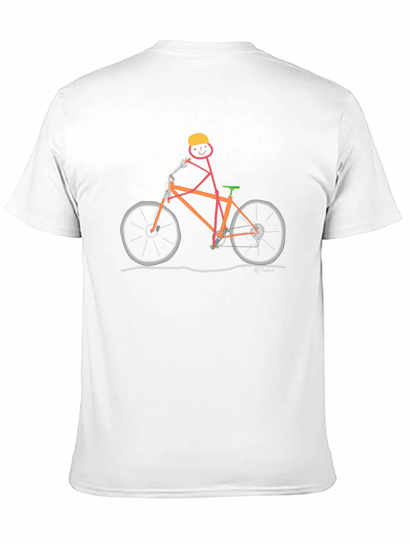 Black Stick Figure Cyclist Graphic T-Shirt view 11