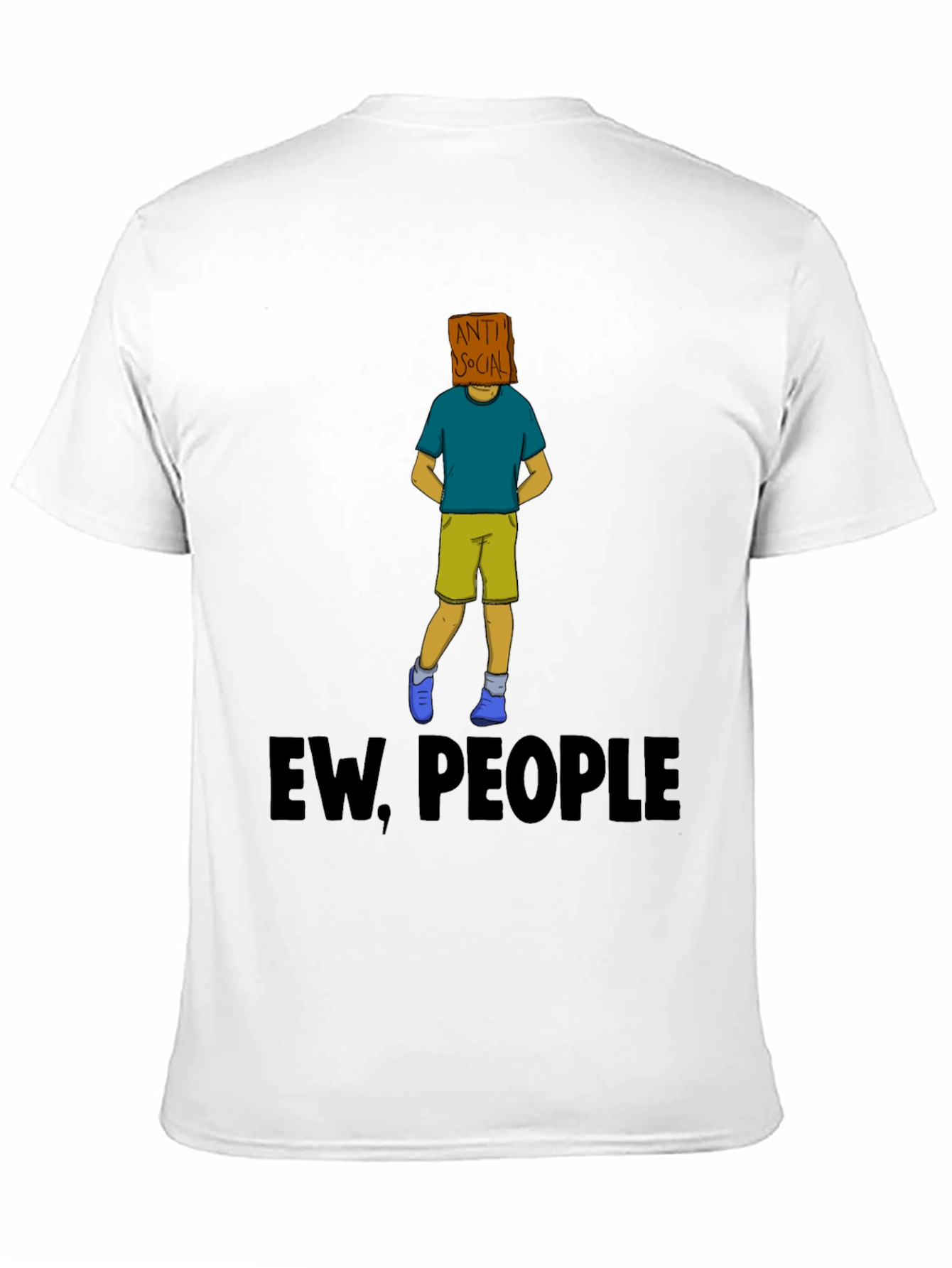 Black Anti-Social Graphic T-Shirt - "Ew, People" view 11