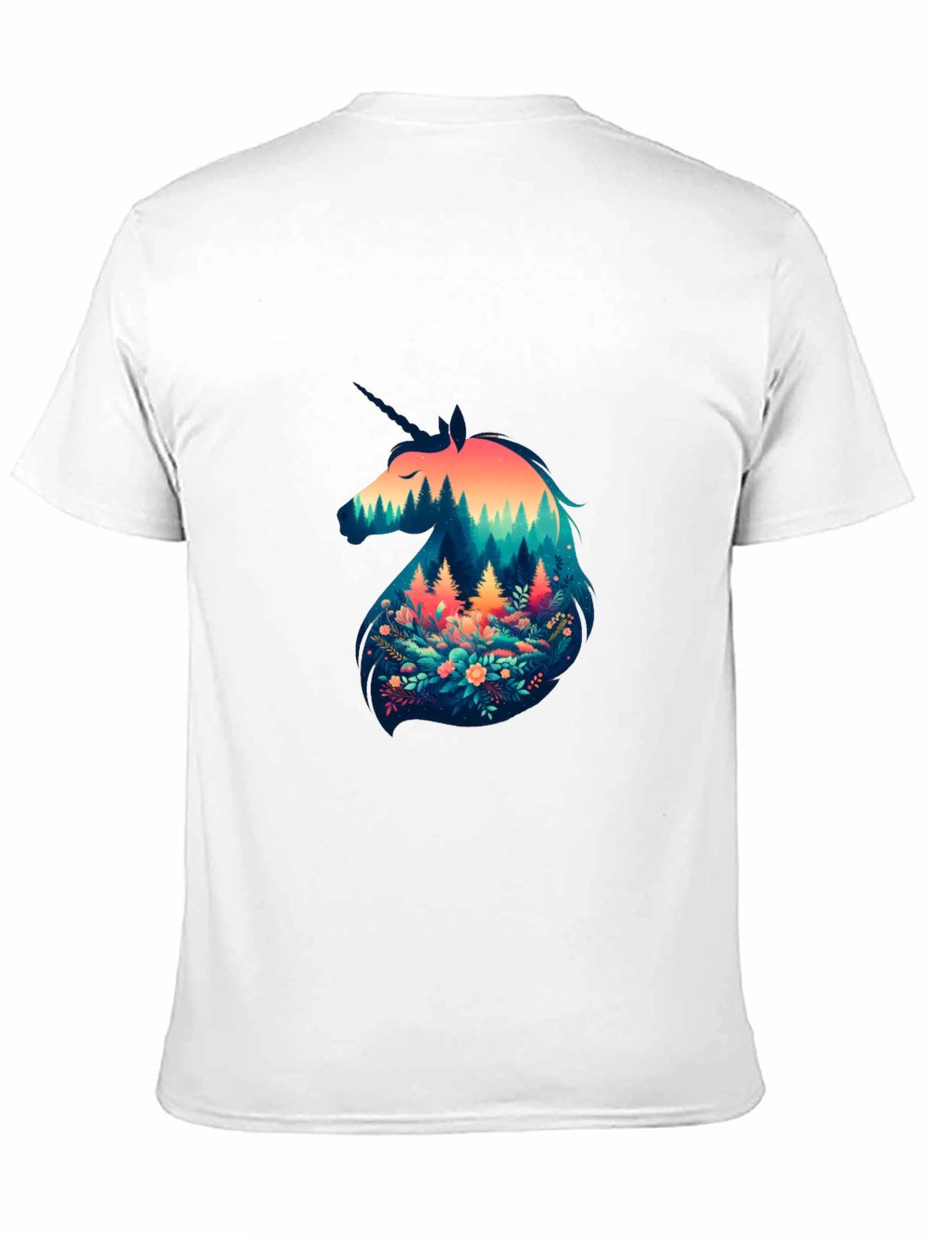 Black Unicorn Forest Graphic Tee - Black Cotton Blend view 11