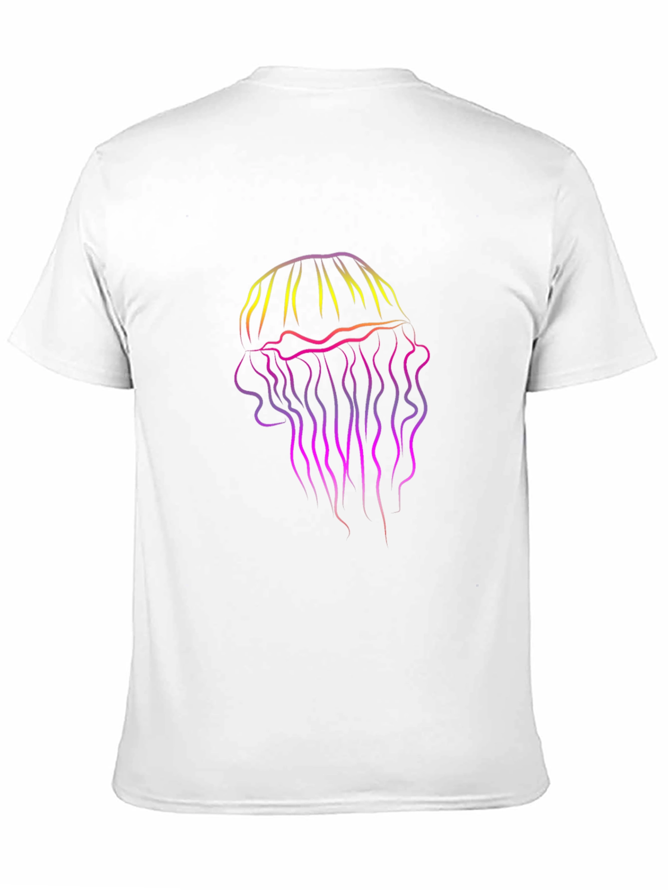 Black Gradient Jellyfish Graphic Tee - Black Cotton T-Shirt view 11