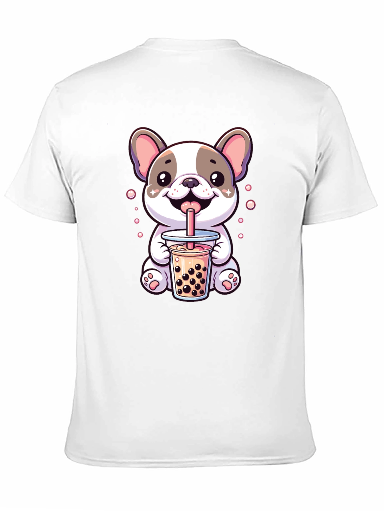 Black Cute Dog Bubble Tea Graphic Tee view 11