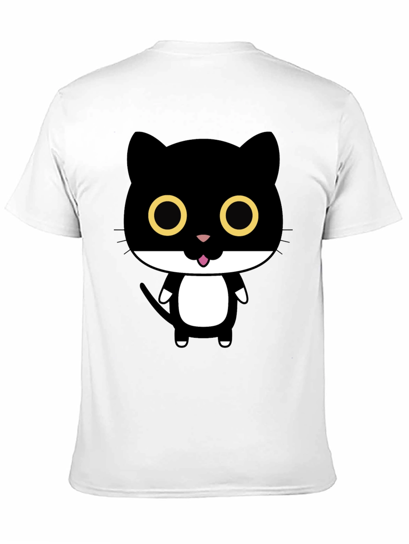 Black Cute Cartoon Black Cat Graphic T-Shirt view 11