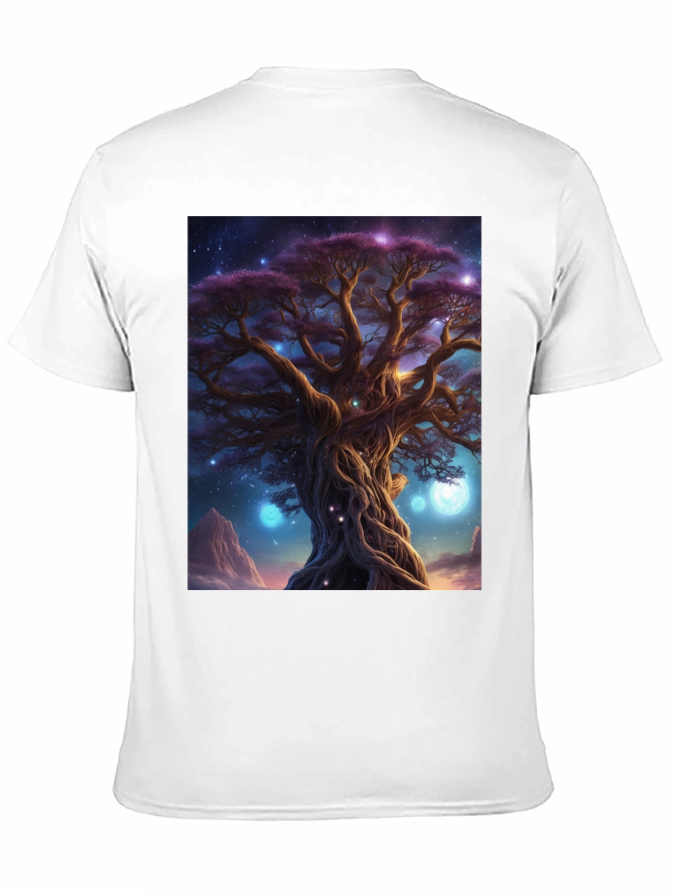 Black Mystic Tree Graphic Tee - Black Cotton Blend view 11