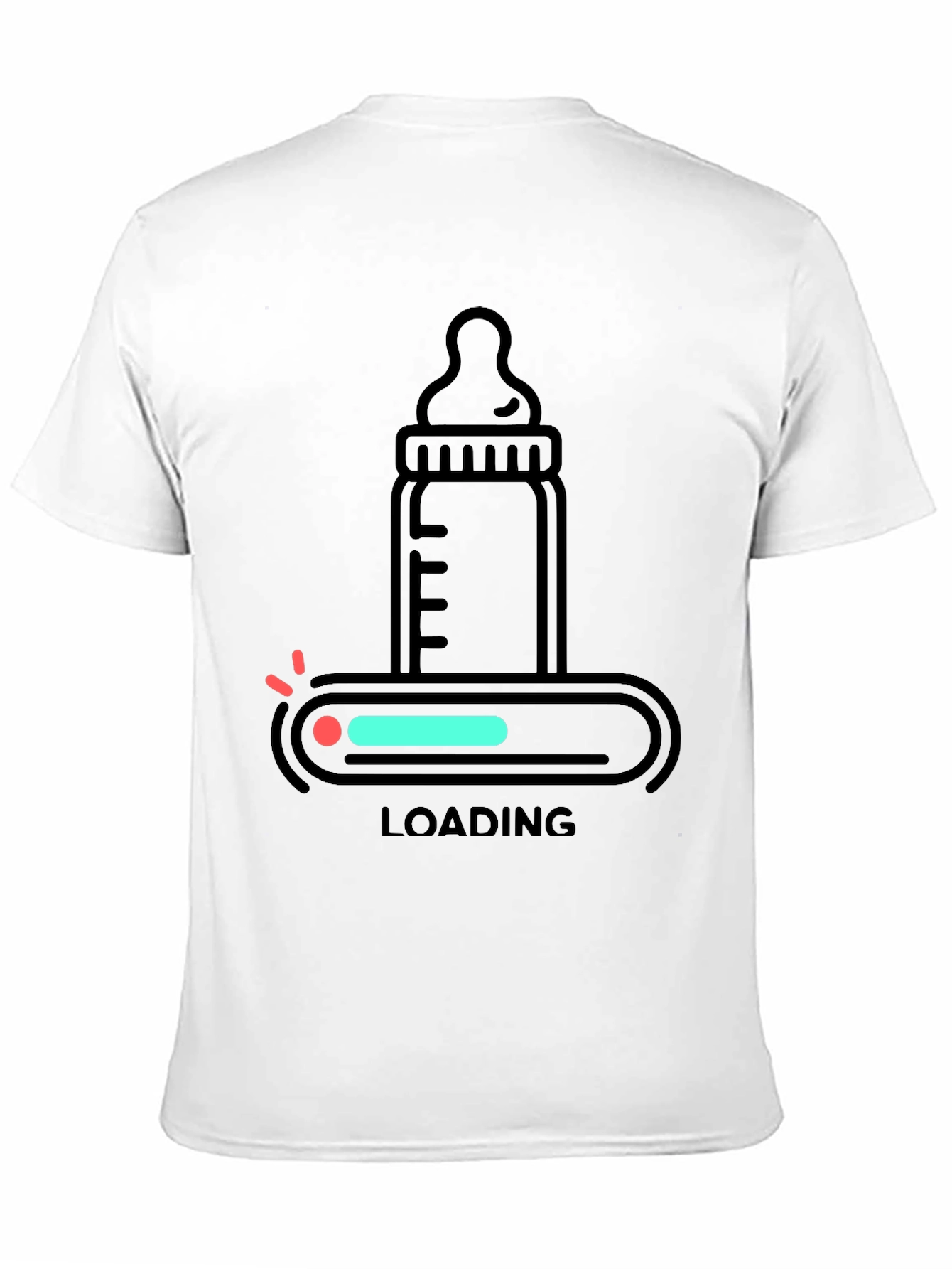 Black Baby Bottle Loading T-Shirt - New Parent Apparel view 11