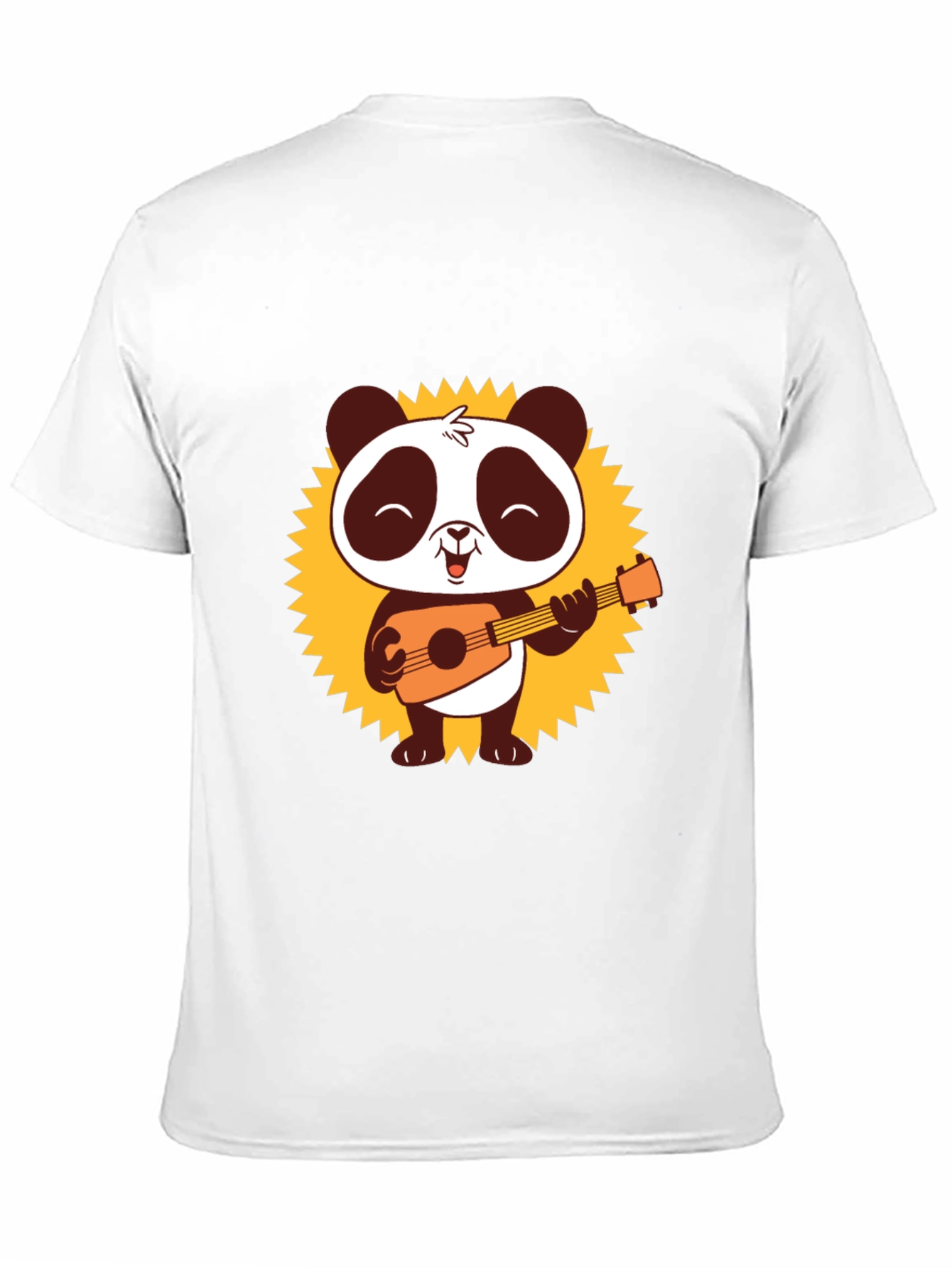 Black Panda Guitar T-Shirt - Black Cotton Tee view 11