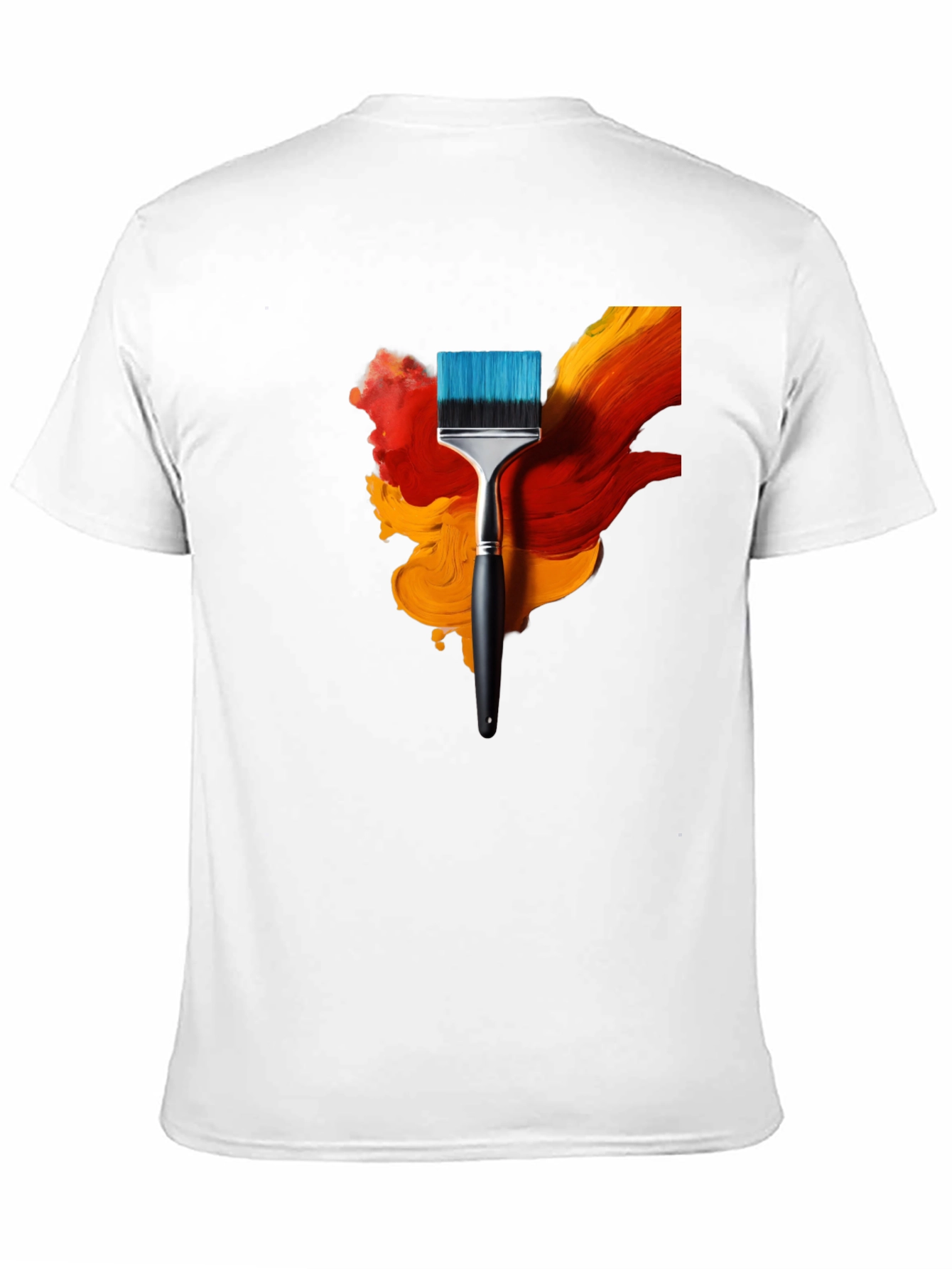 Black Abstract Paintbrush Graphic Tee - Artistic Design view 11