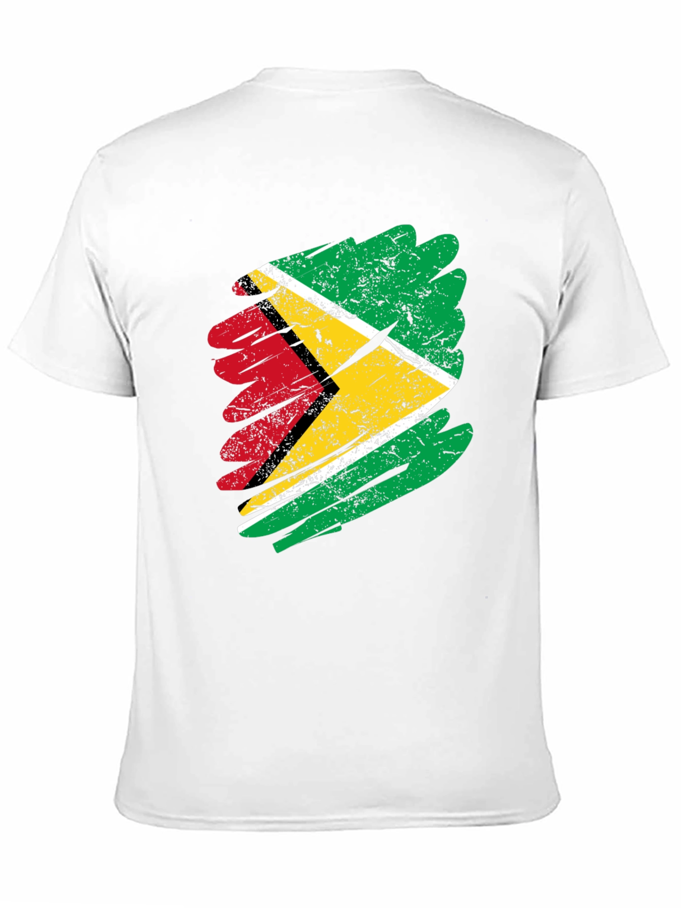 Black Guyana Flag Brush Stroke Men's Black T-Shirt view 11